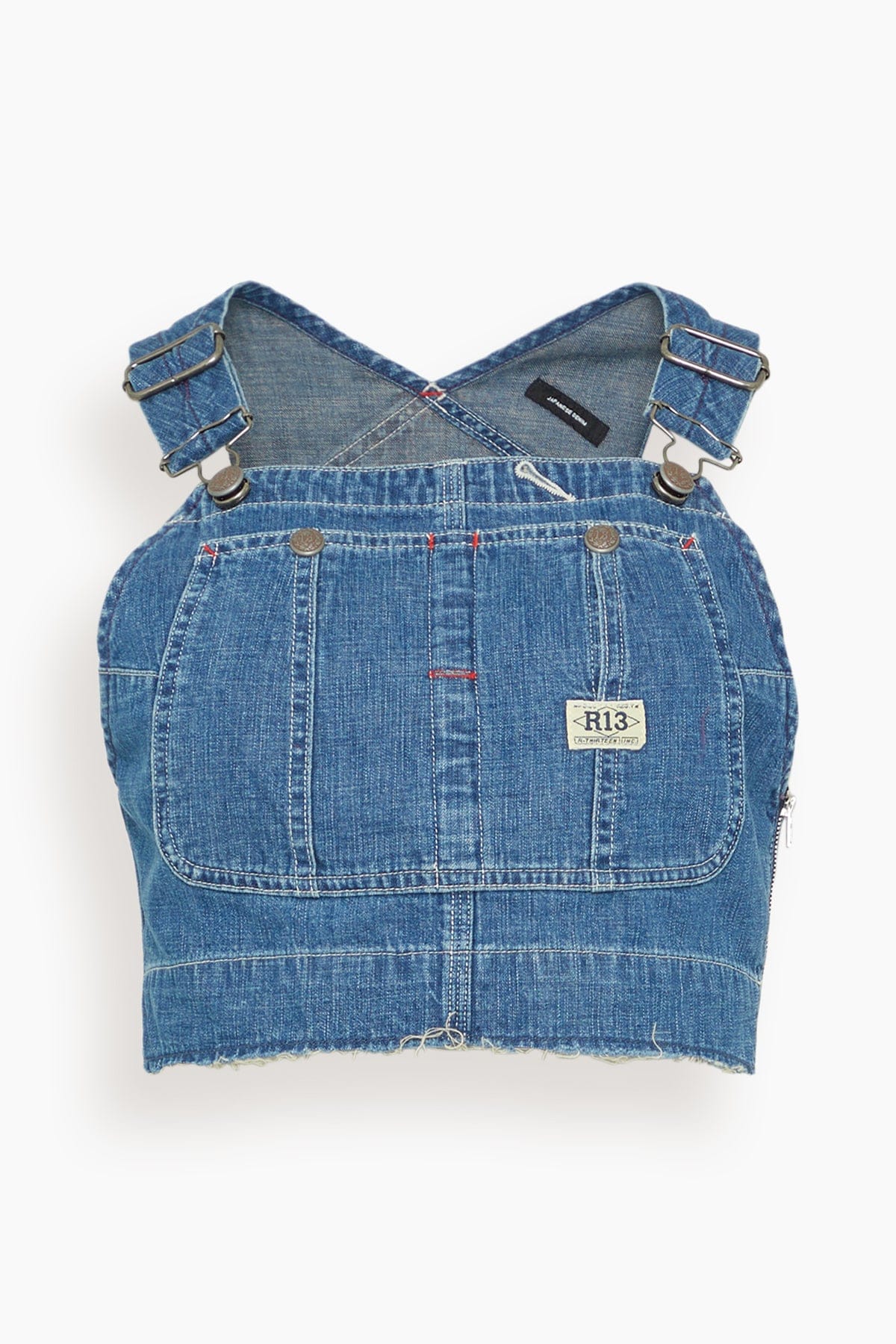 Overall Bib Bustier in Noise Blue