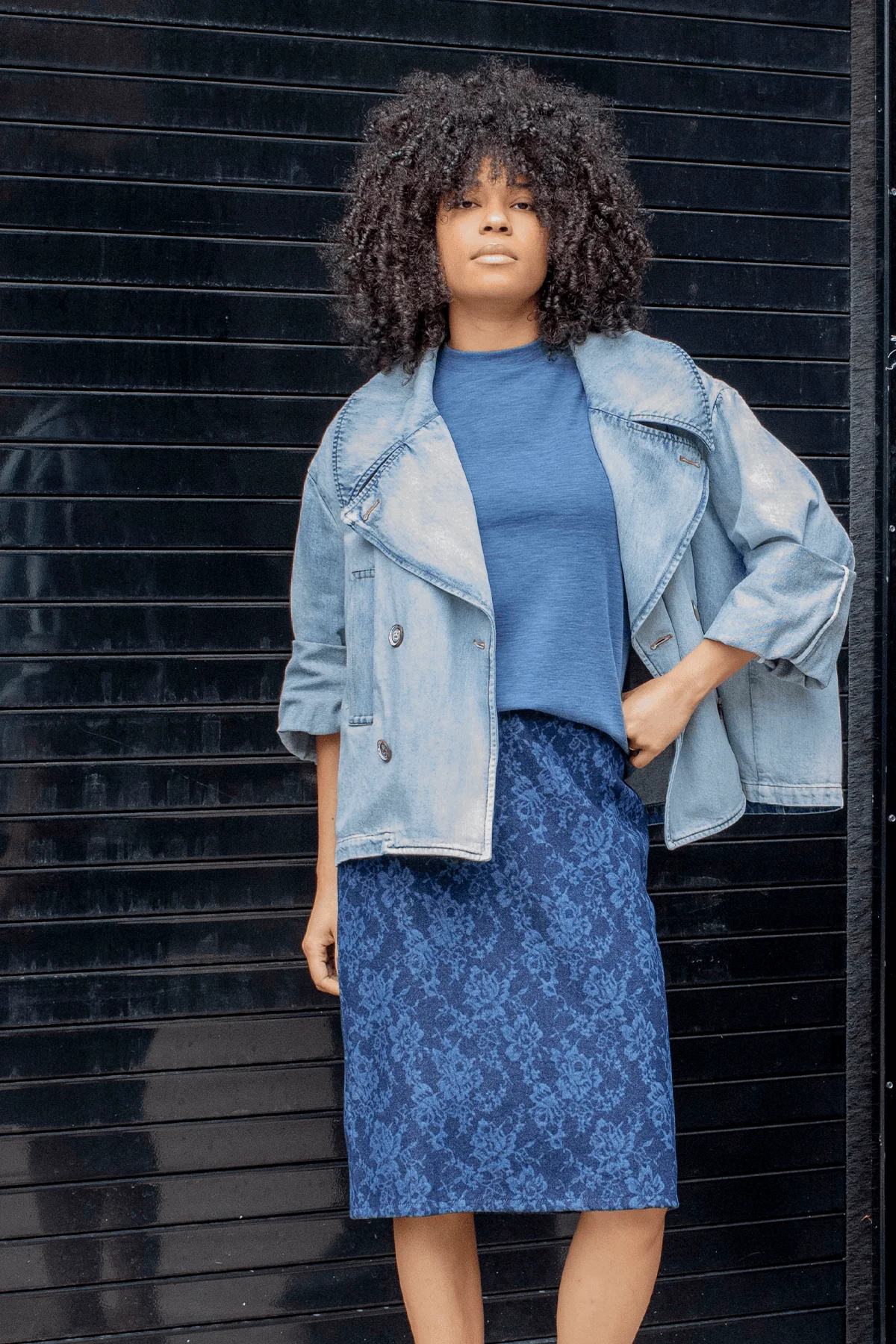 Oversized Soft Merino T-Shirt in Ocean Blue - Image 5