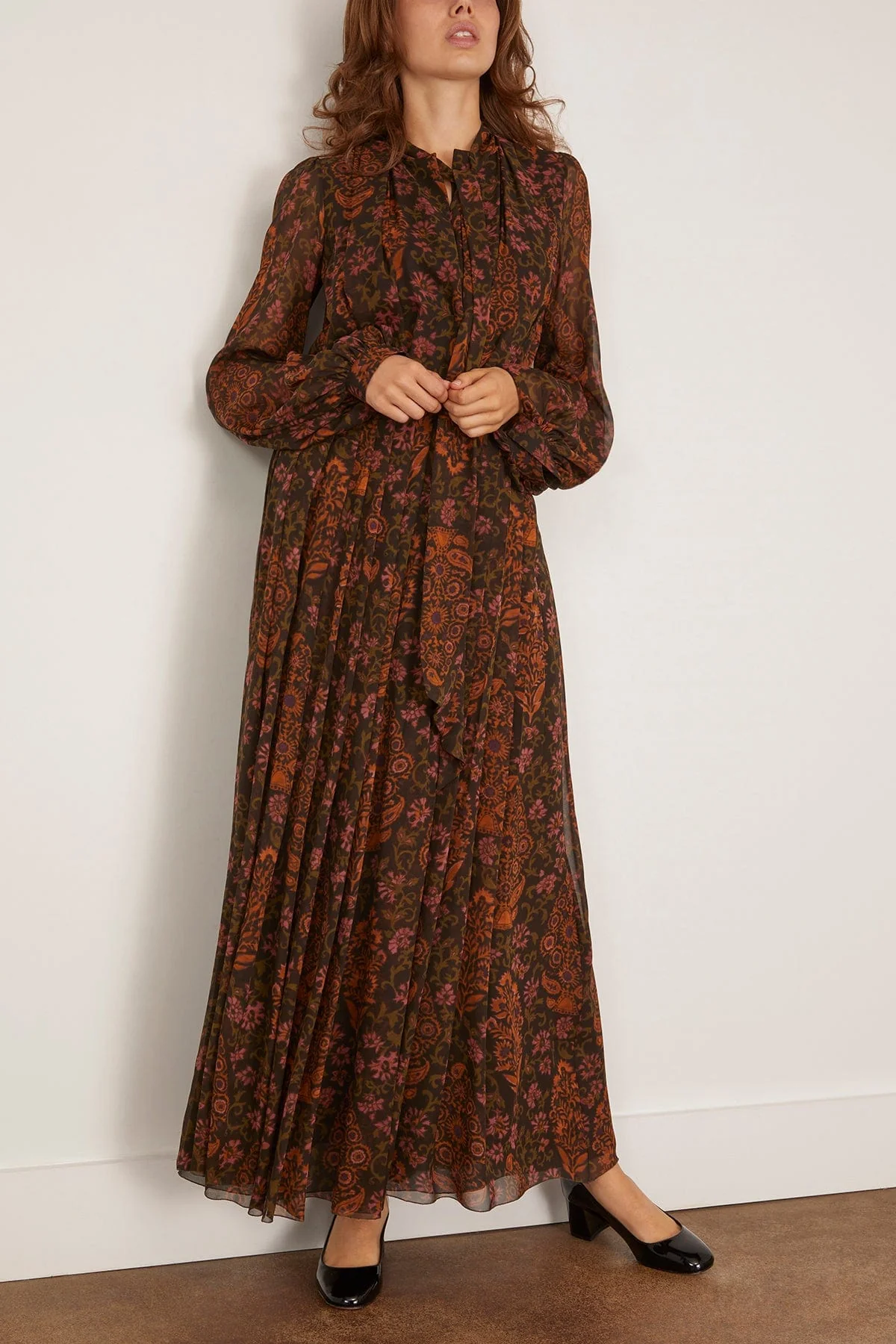 Paisley Dress in Brown - Image 3