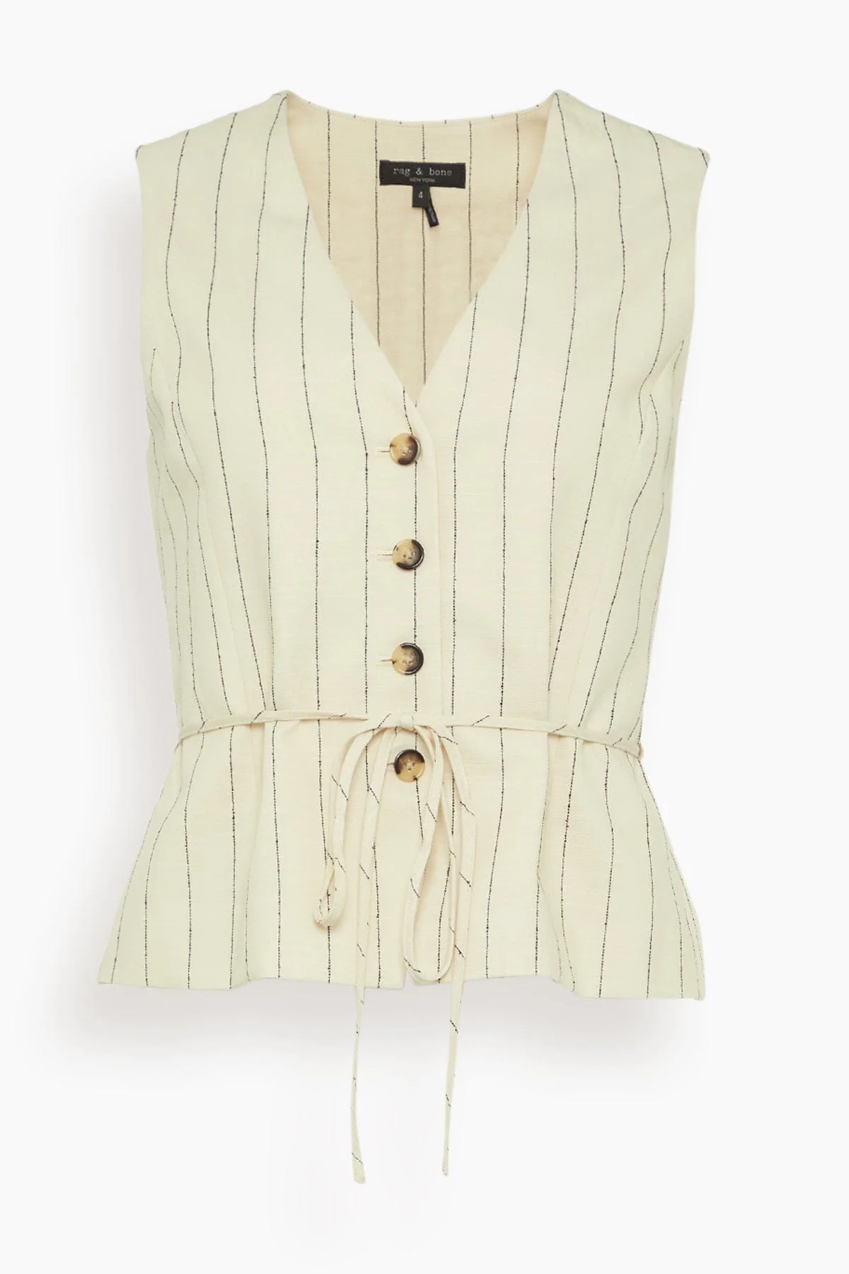 Paulette Stripe Vest in White Stripe