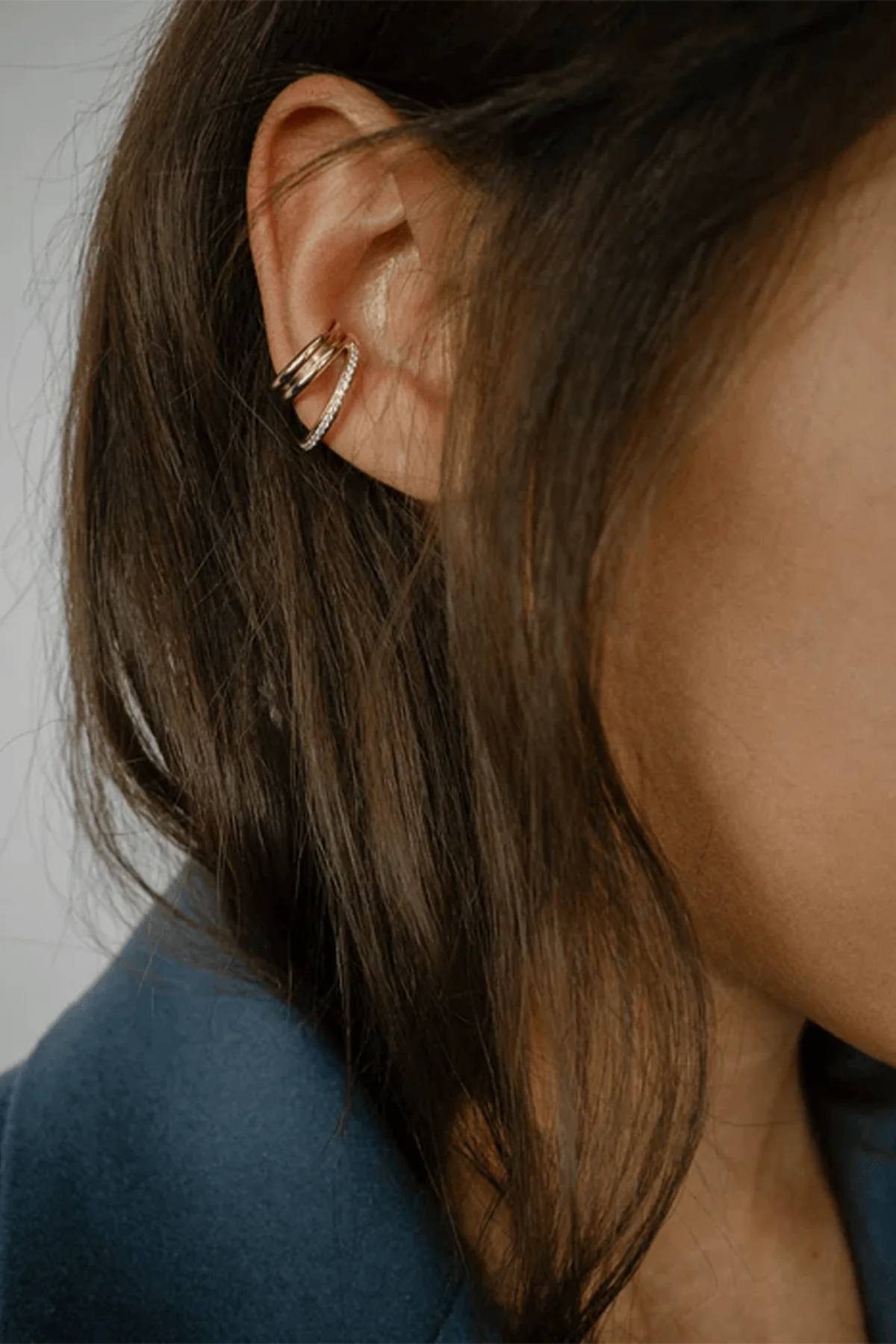 Pave Concero Ear Cuff in Gold - Image 3