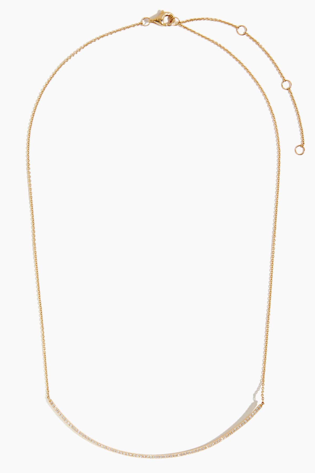 Pave Diamond Collar Necklace in 14k Yellow Gold - Image 3