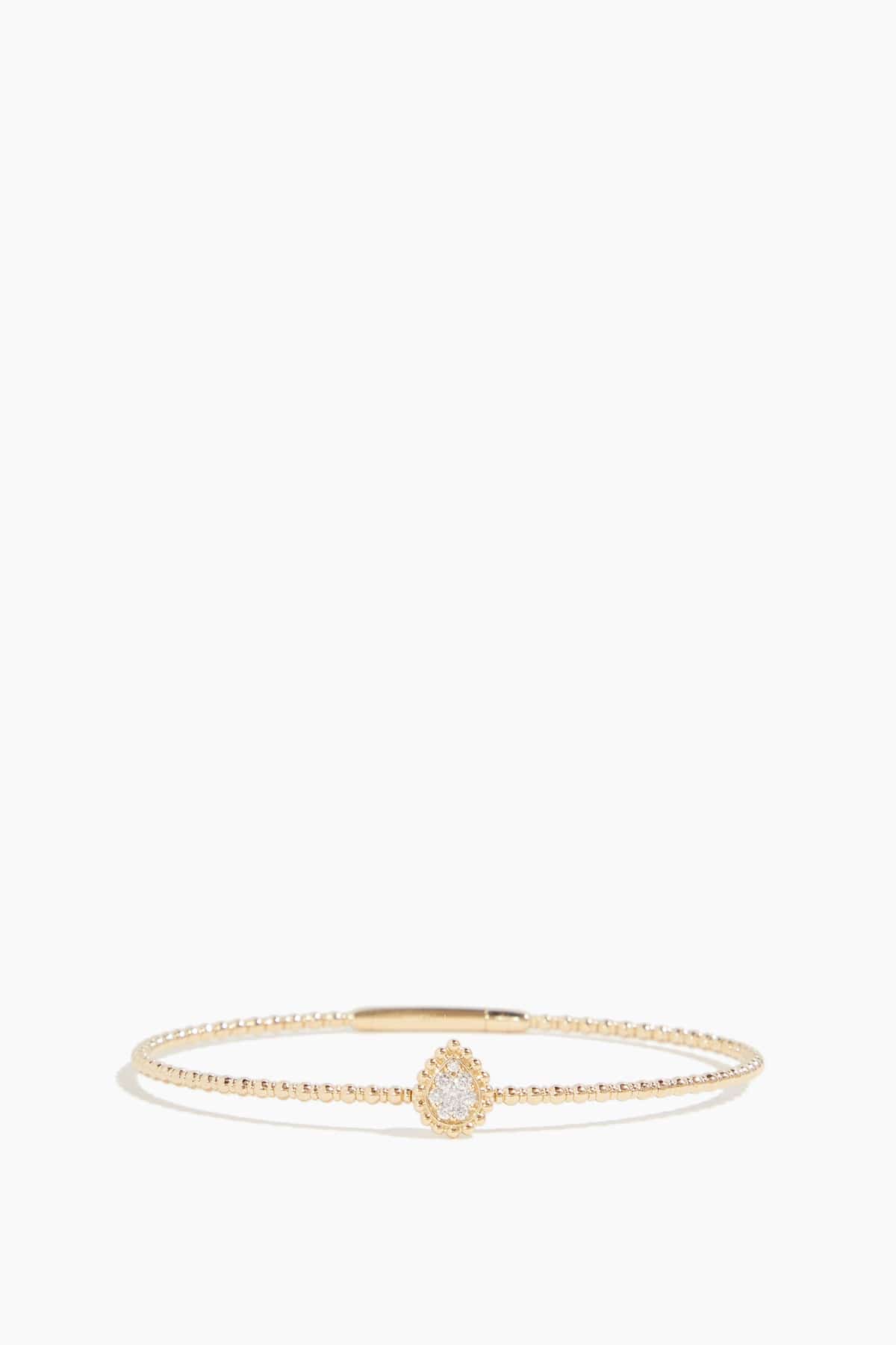Pave Tear Flexible Bangle in 14k Yellow Gold
