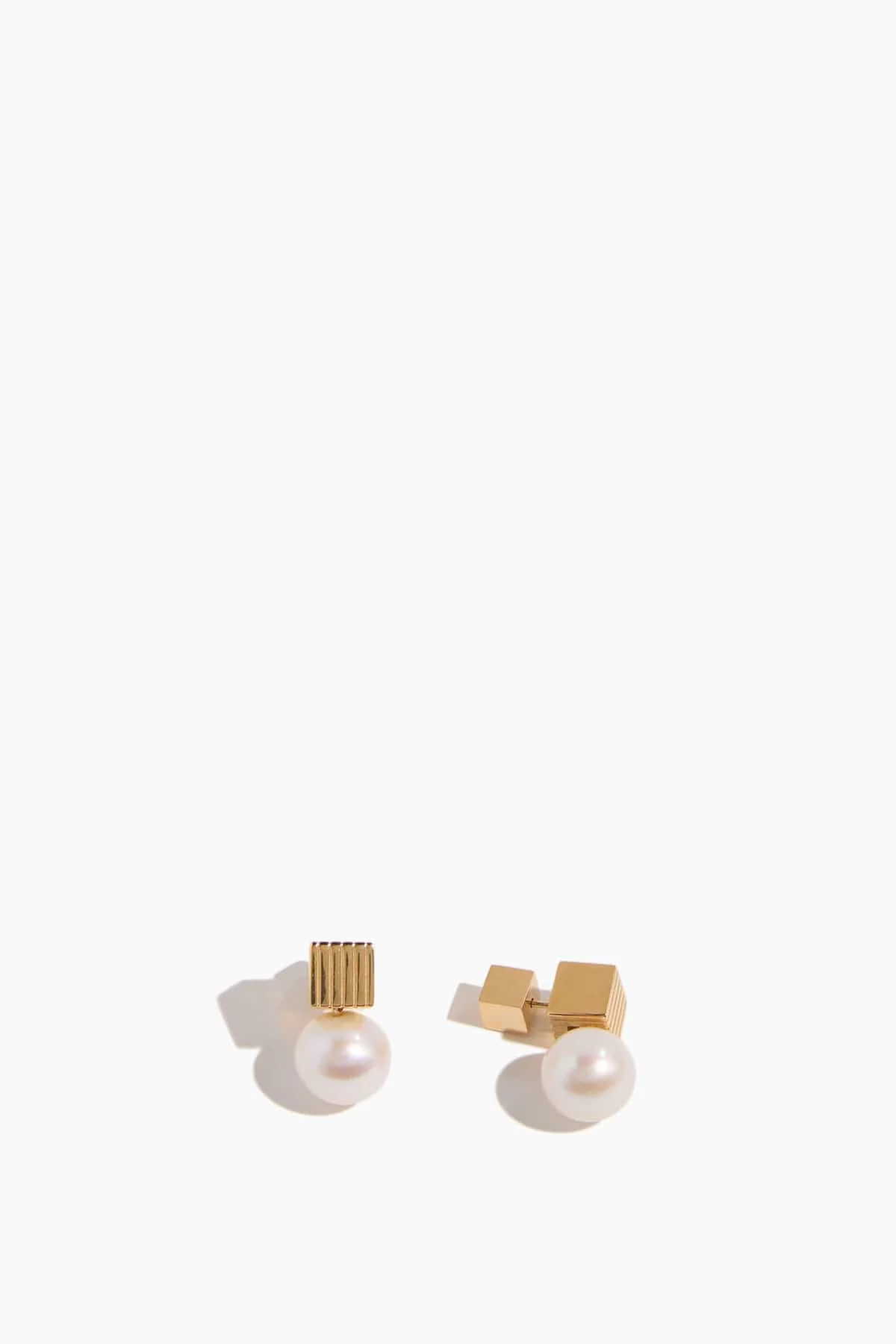 Pearl Stud Drops in Yellow Gold