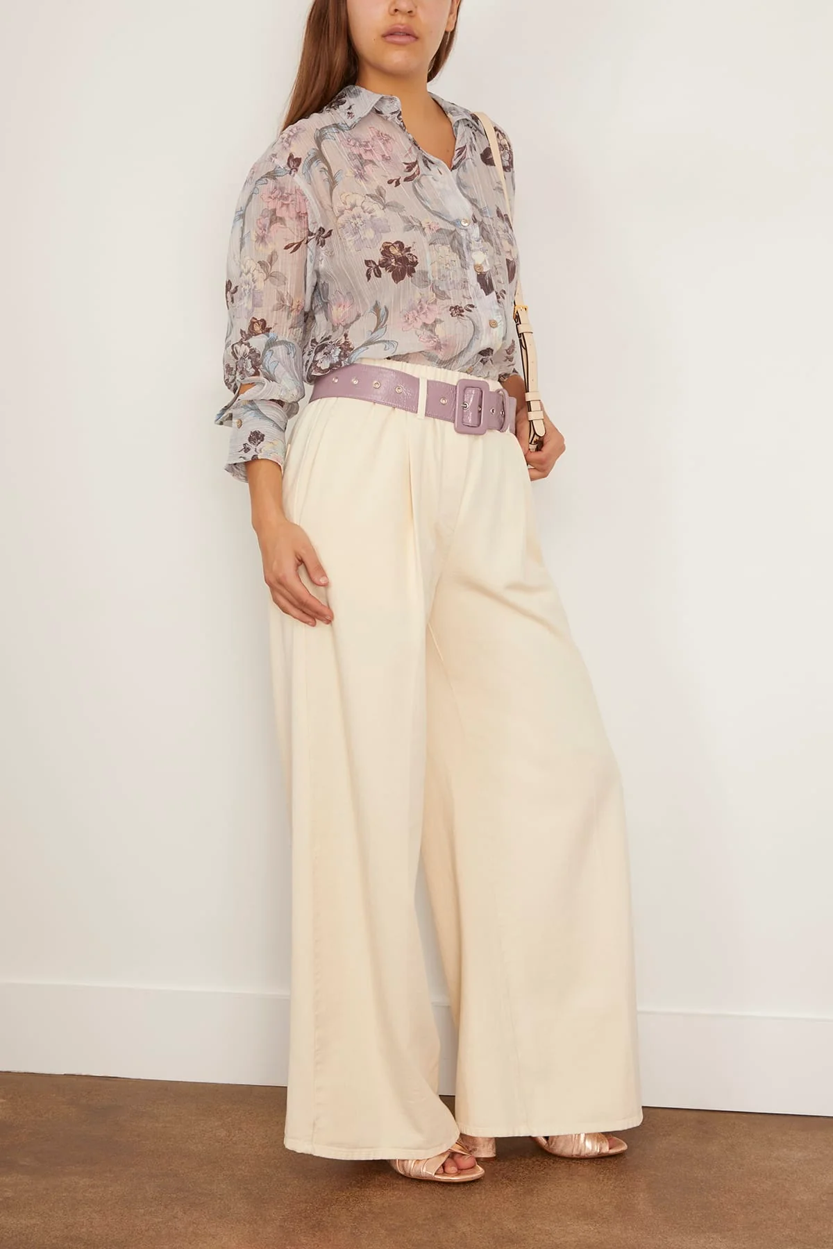 Peonia My Love Creponne Voile Shirt in Glicine - Image 2