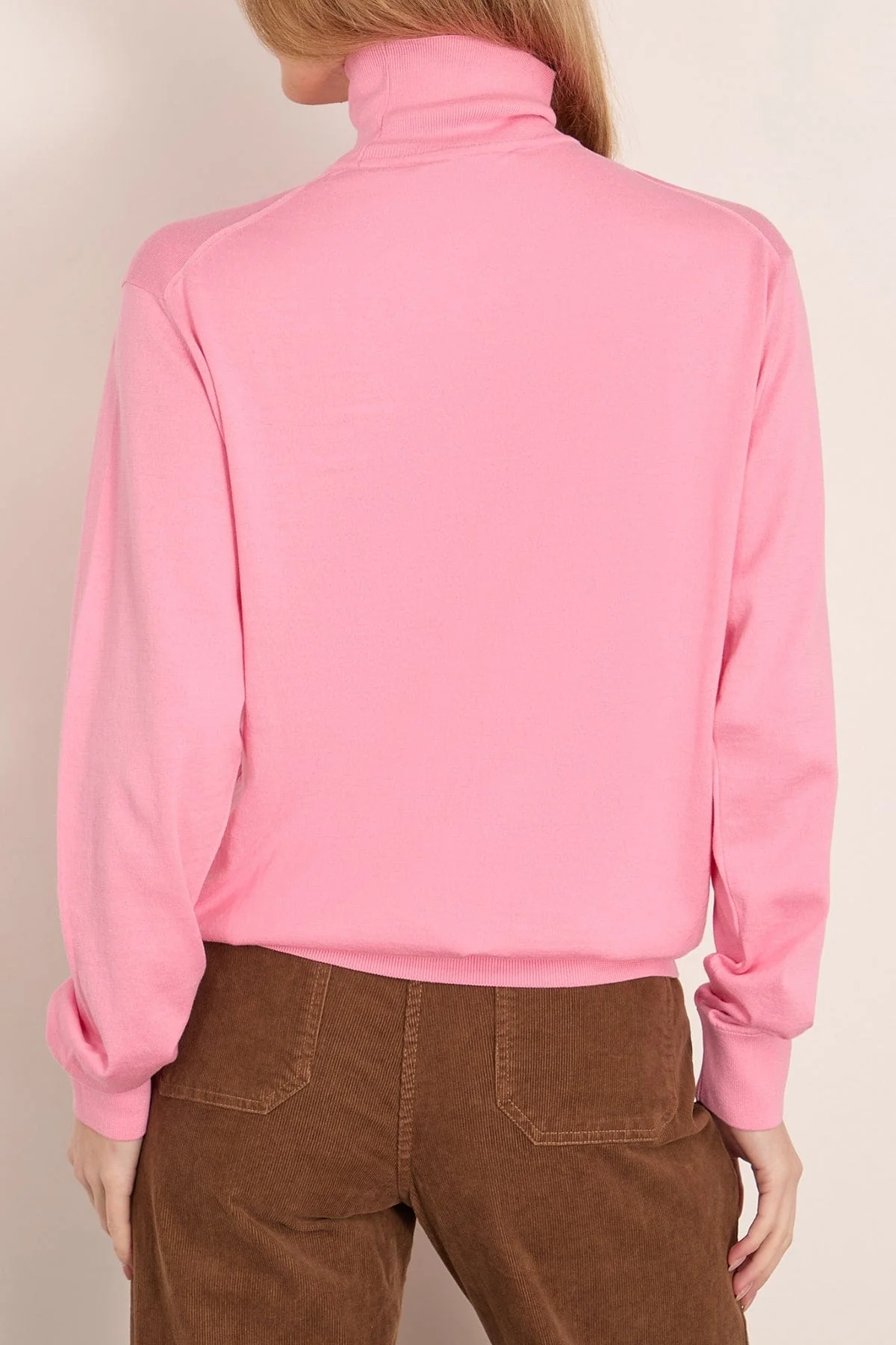 Perfect Turtleneck Pullover in Bubble Gum Pink - Image 4