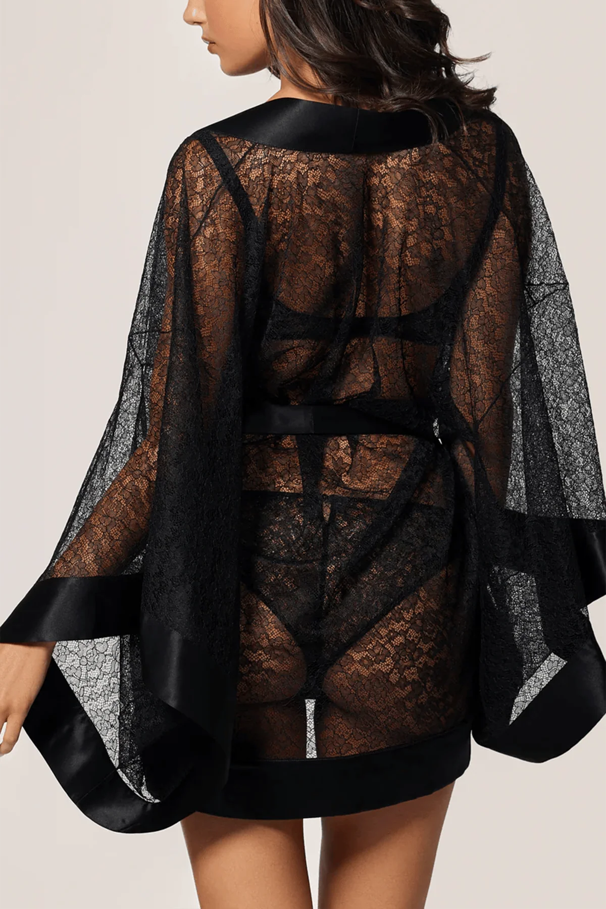 Petite Fleur Kimono in Black - Image 3