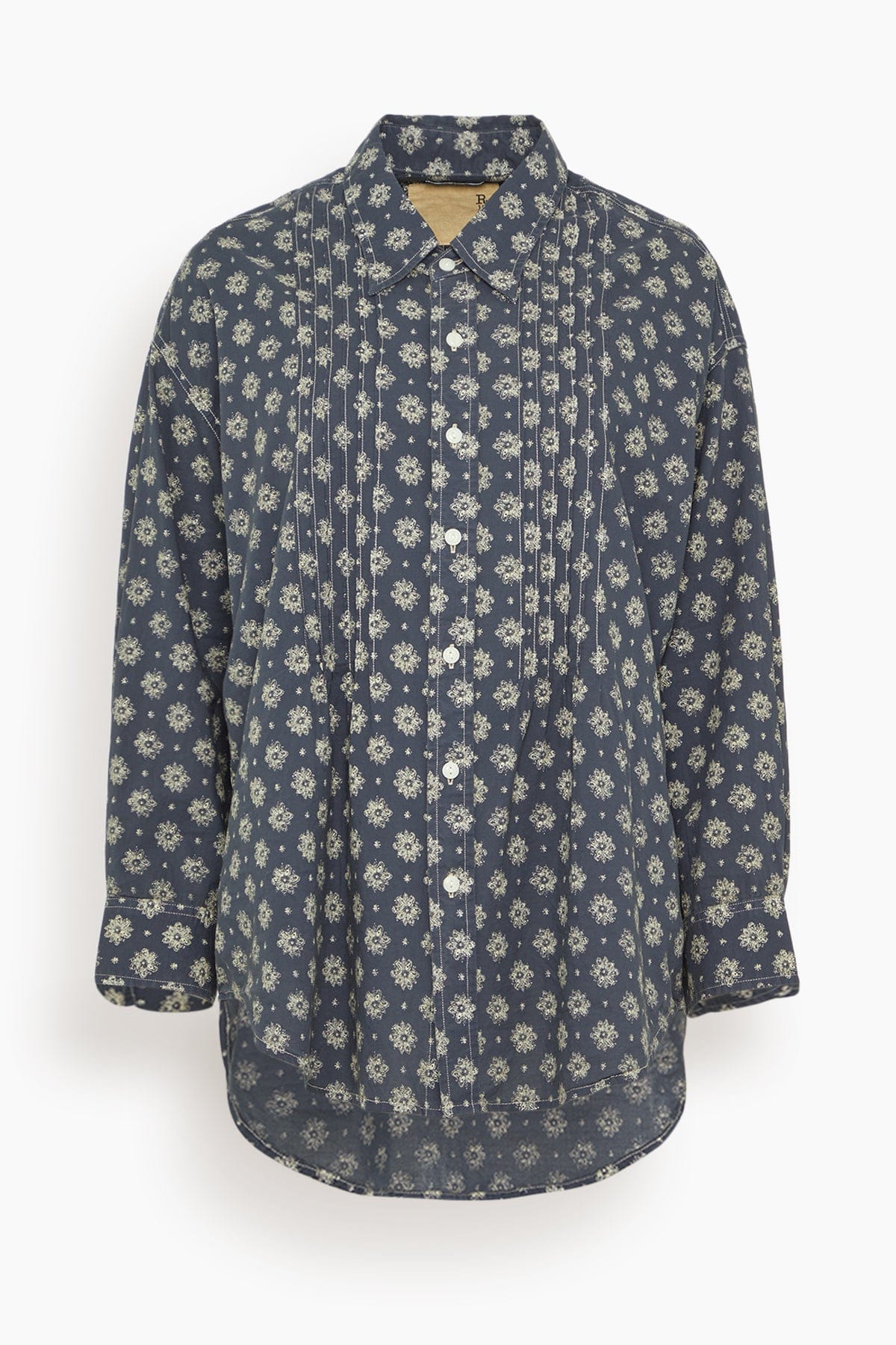 Pintuck Dropneck Shirt in Airy Indigo Blossom