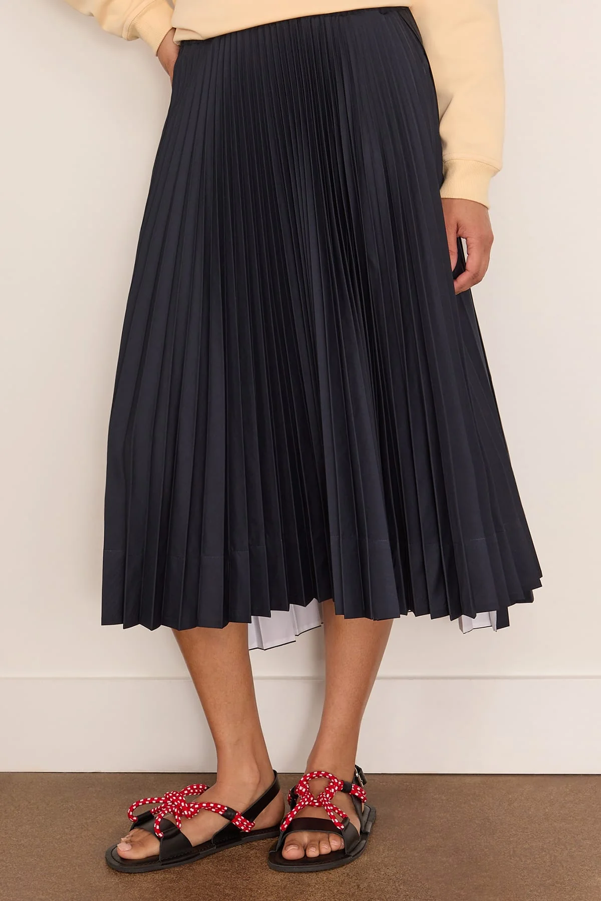 Pleated Skirt in Blue Black - Image 3