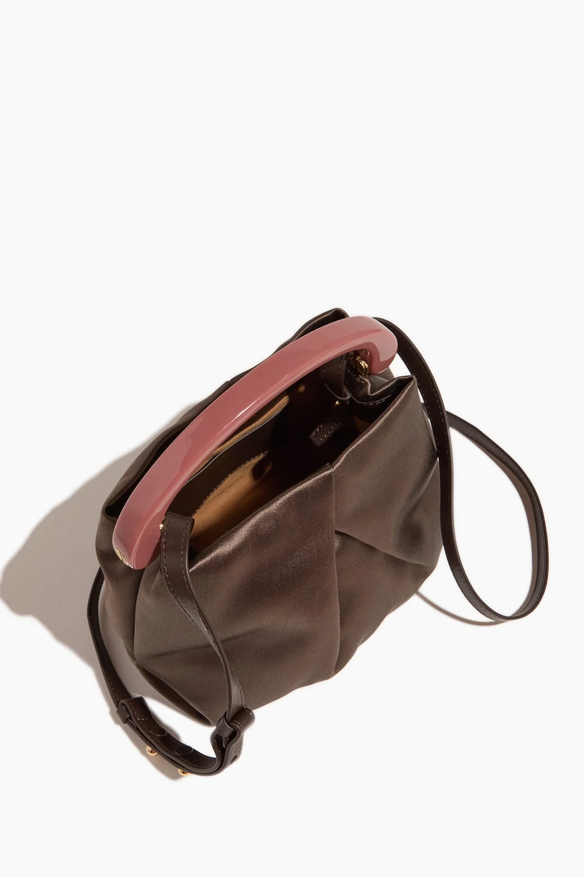 Pleated Velvet Bag in Dark Brown - Image 5