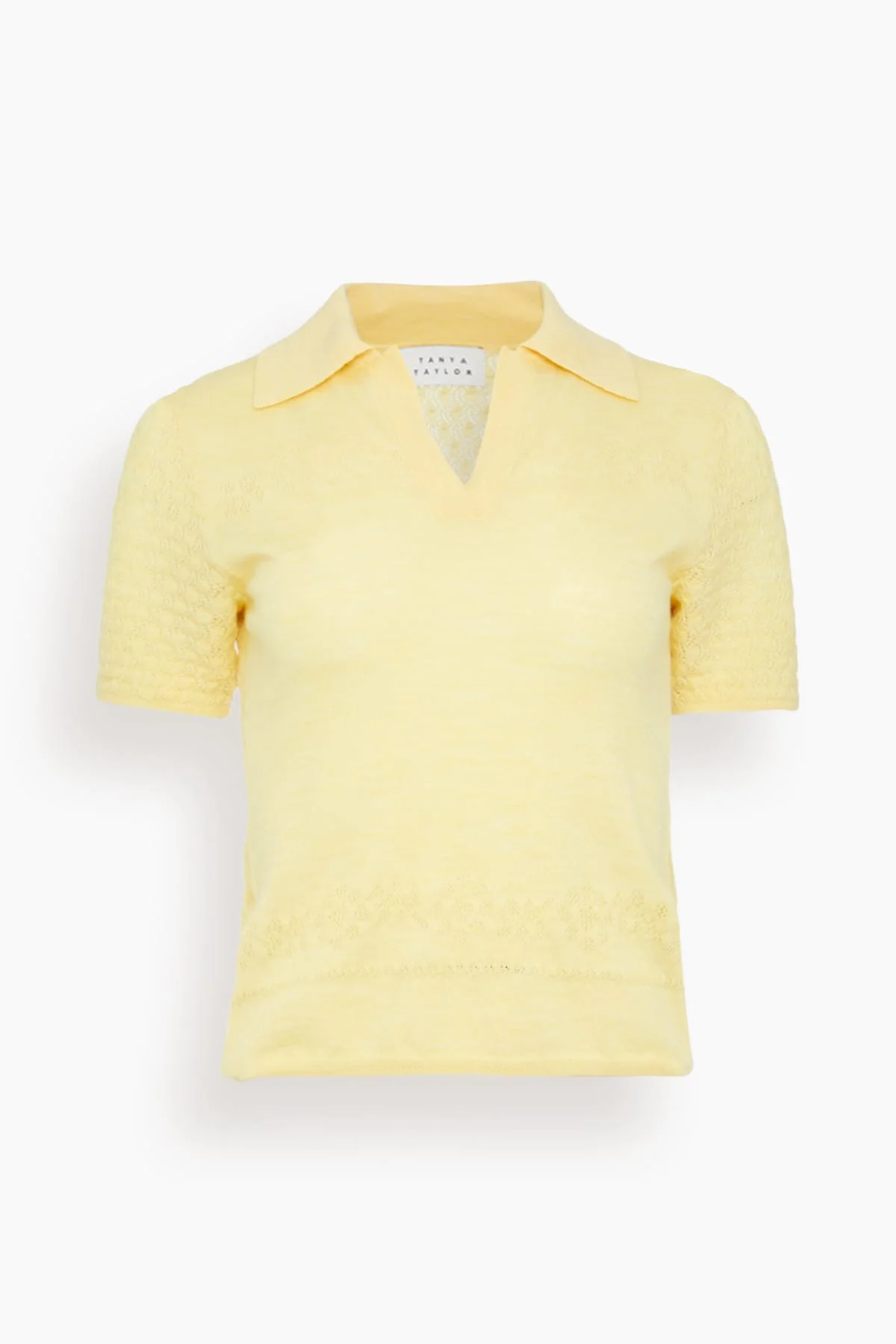 Pointelle Camilla Knit Top in Lemon Meringue
