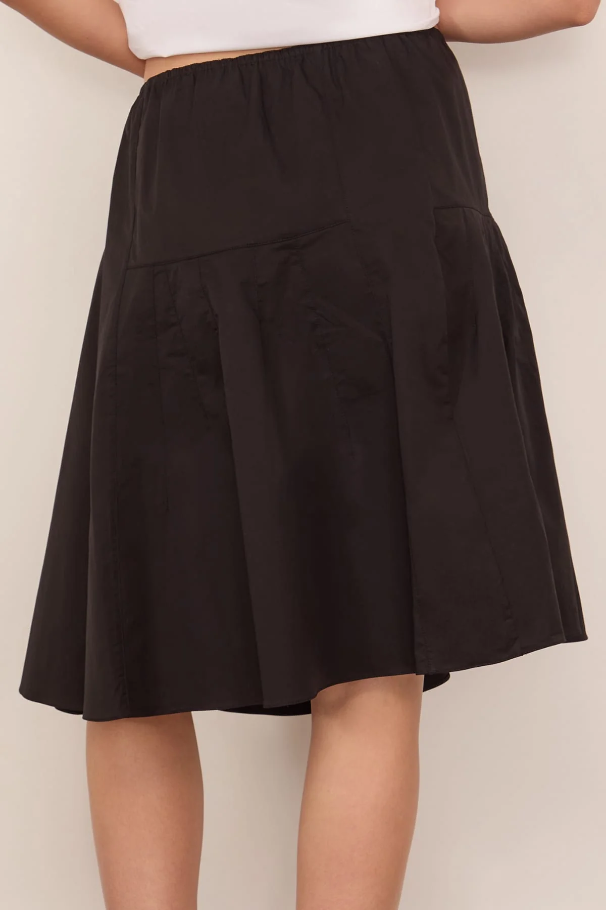Poplin Cotton Skirt in Black - Image 4