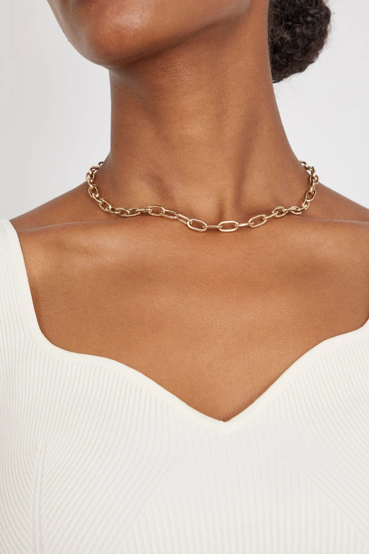 Puffy Paper Clip Chain in 14k Yellow Gold - Image 2
