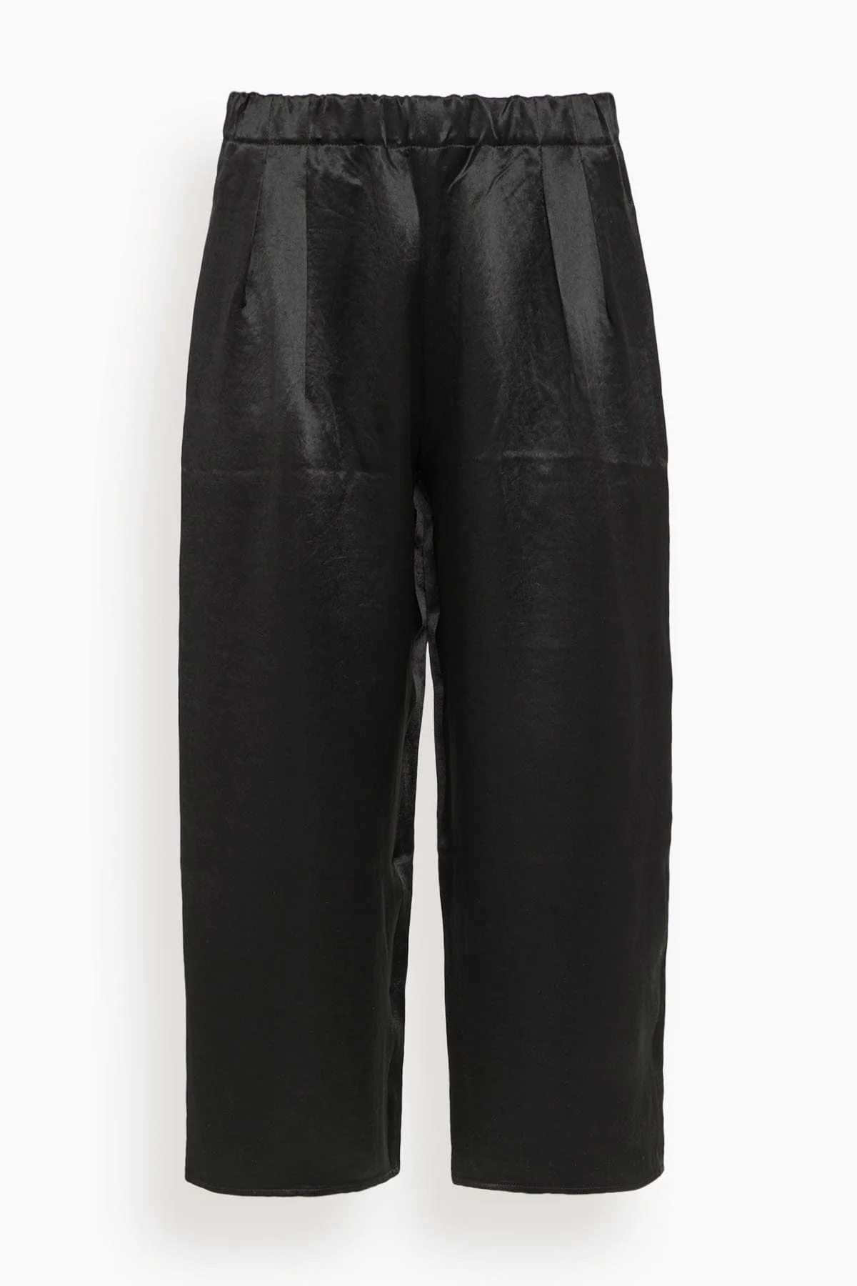Pull On Wide Leg Crop Pant in Black