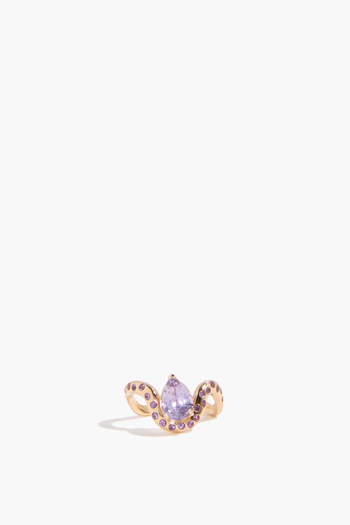 Purple Sapphire Octavia Ring in 18k Yellow Gold