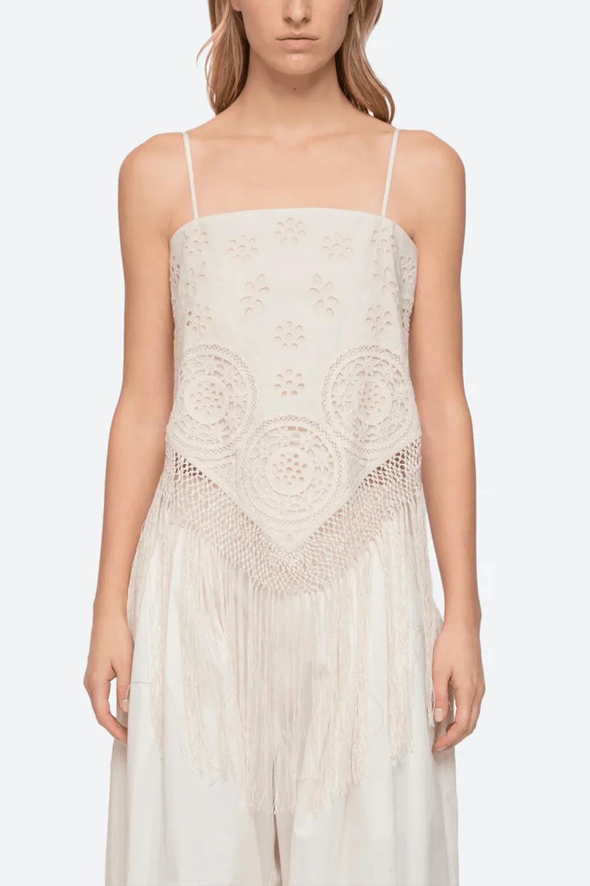 Rafina Eyelet Top in Cream - Image 3