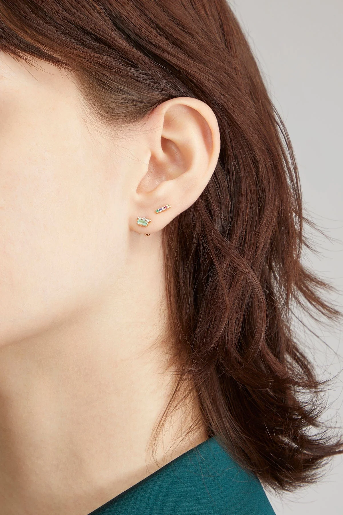 Rainbow Mini Bar Single Stud in 14K Yellow Gold - Image 2