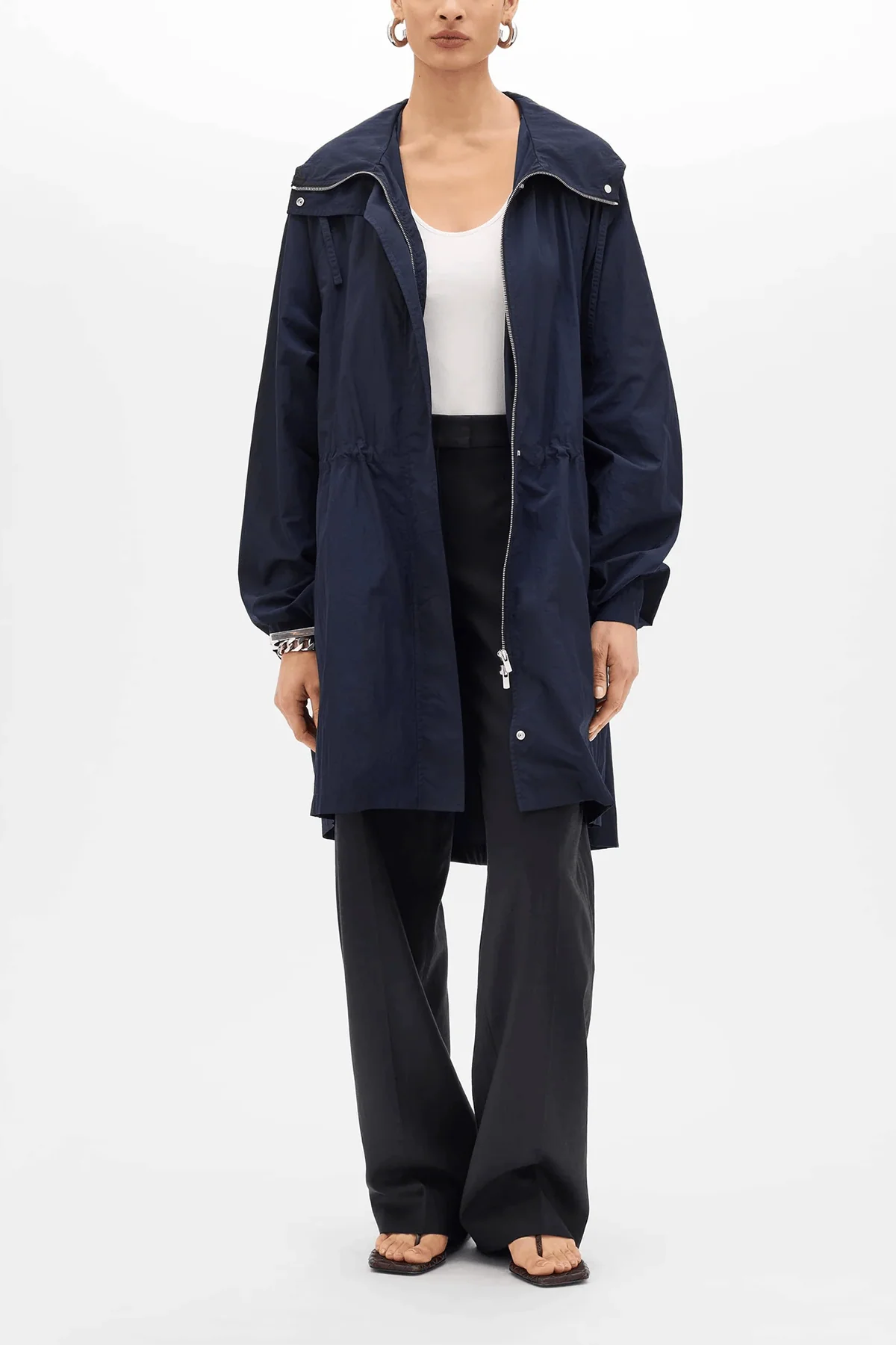 Recycled Nylon Anorak in Navy - Image 2