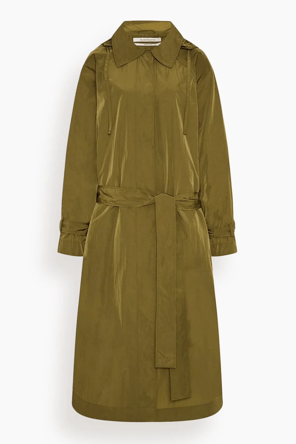 Recycled Nylon Trench in Olive