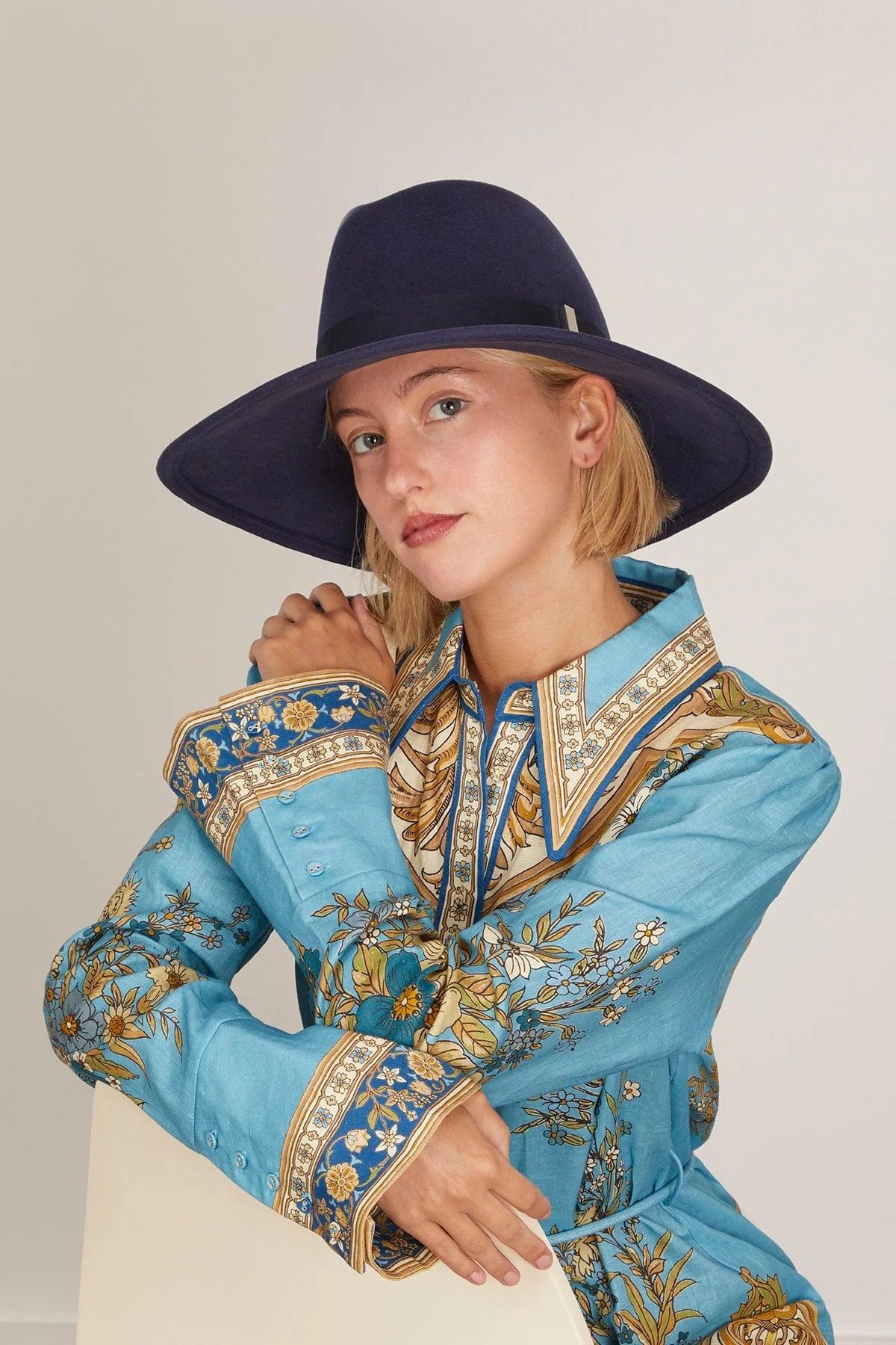 Requiem Hat in Navy Cashmere - Image 2