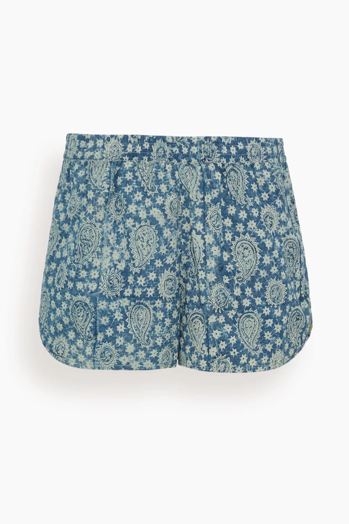 Reversible Short in Blue Paisley Indigo on White Floral