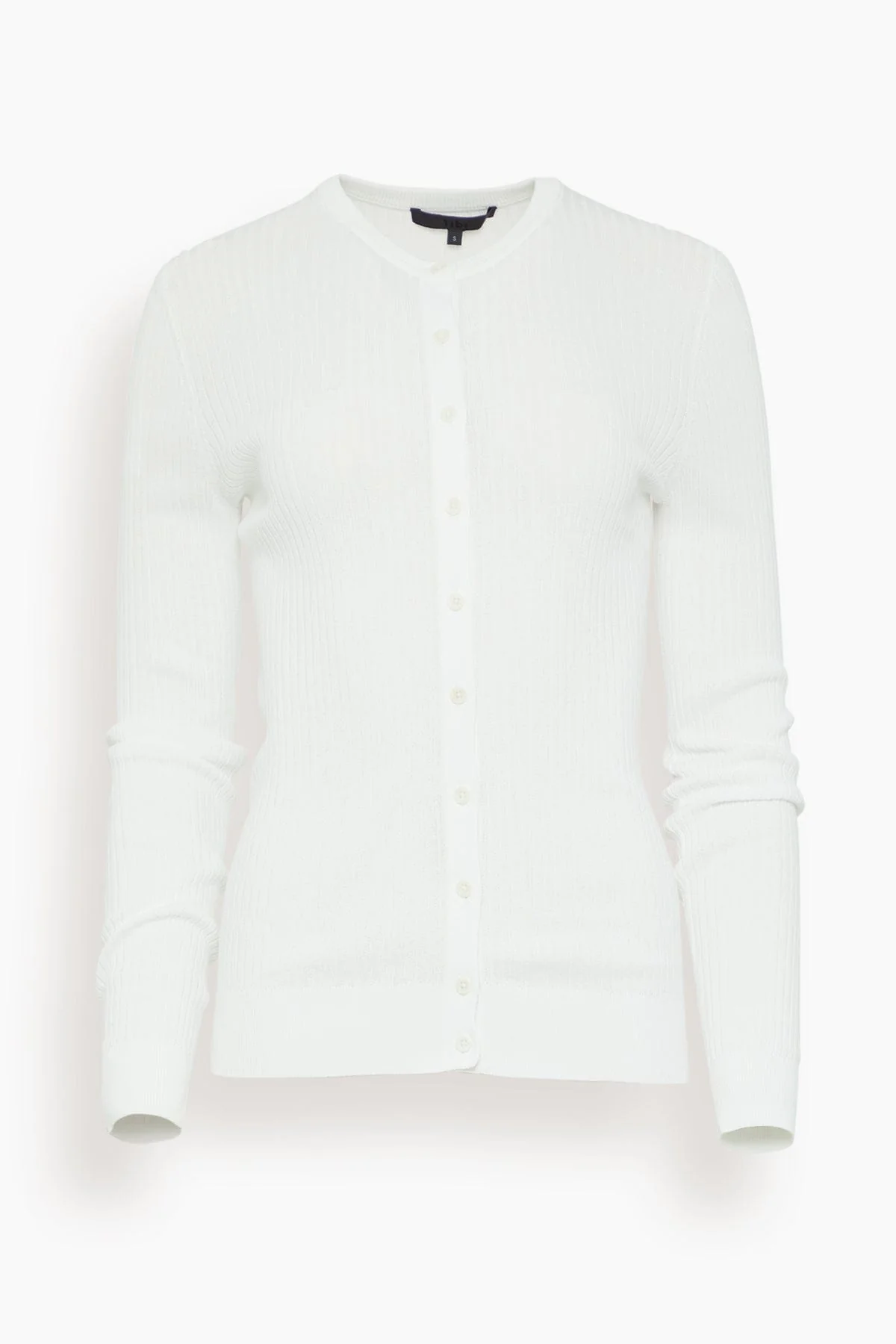 Ribbed Sweater Slim Cardigan in White