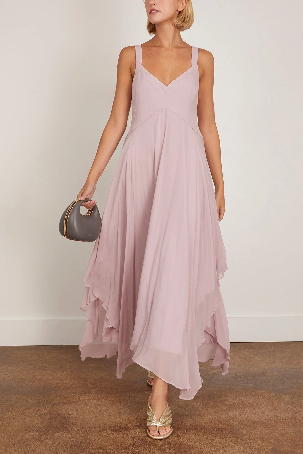 Riley Handkerchief Dress in Dusty Pink - Image 2