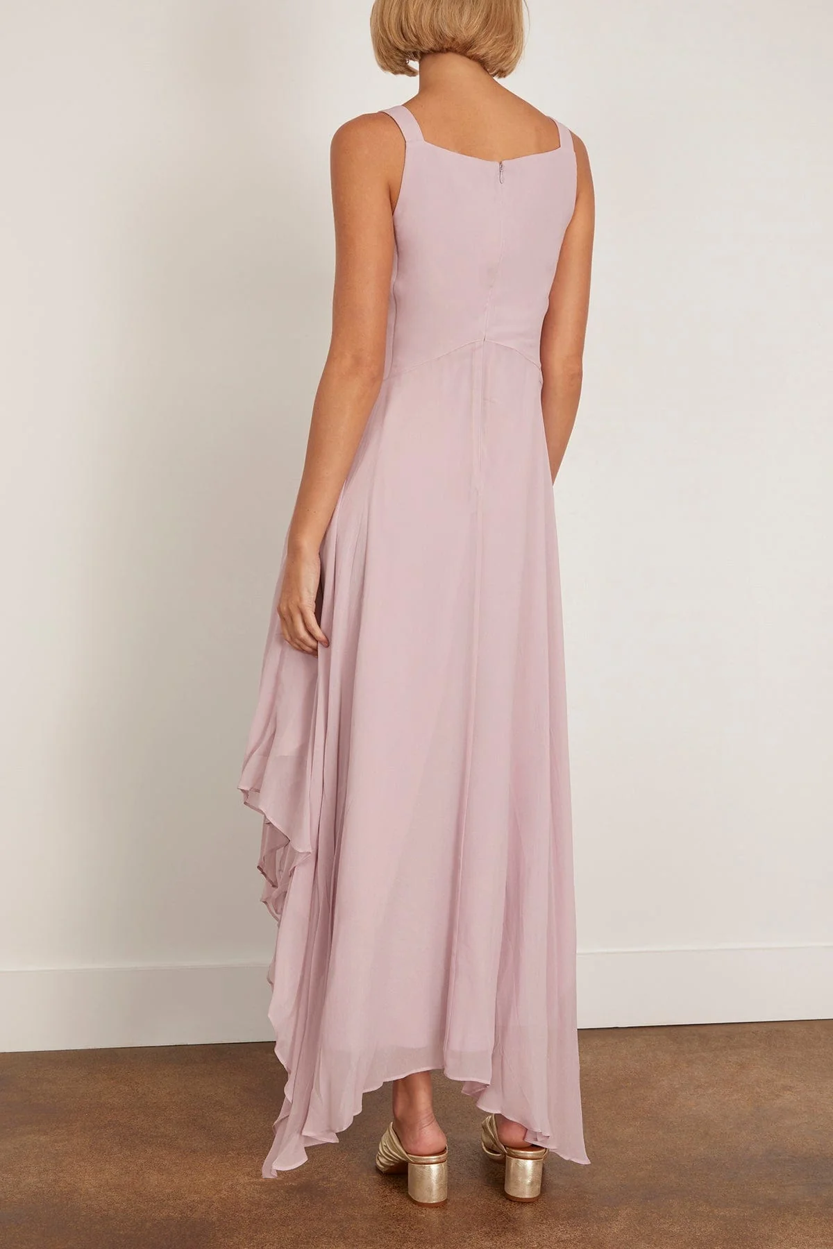 Riley Handkerchief Dress in Dusty Pink - Image 4