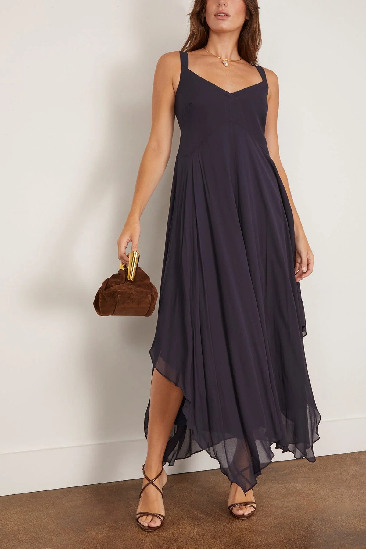 Riley Handkerchief Dress in Navy - Image 2