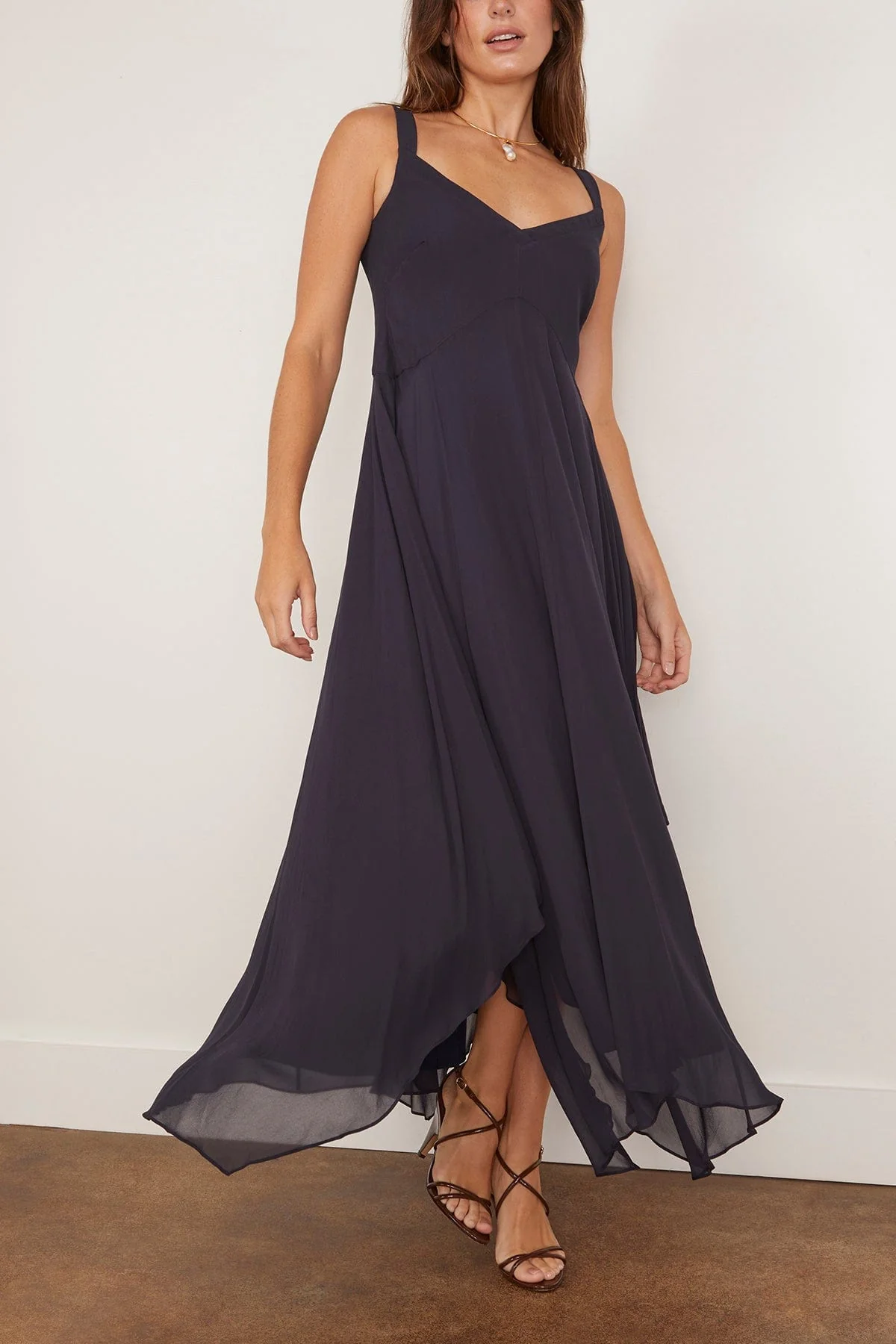 Riley Handkerchief Dress in Navy - Image 3