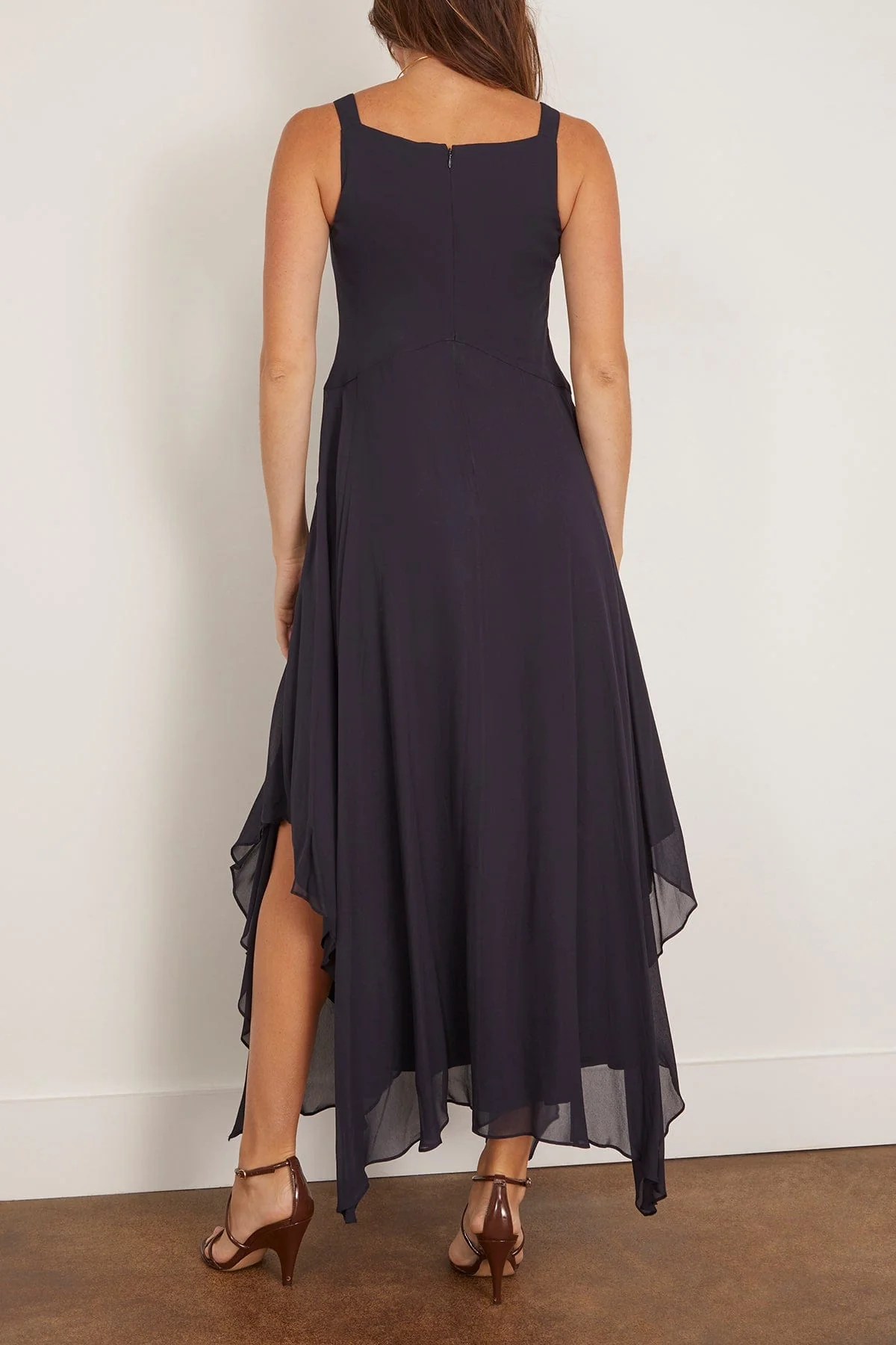 Riley Handkerchief Dress in Navy - Image 4
