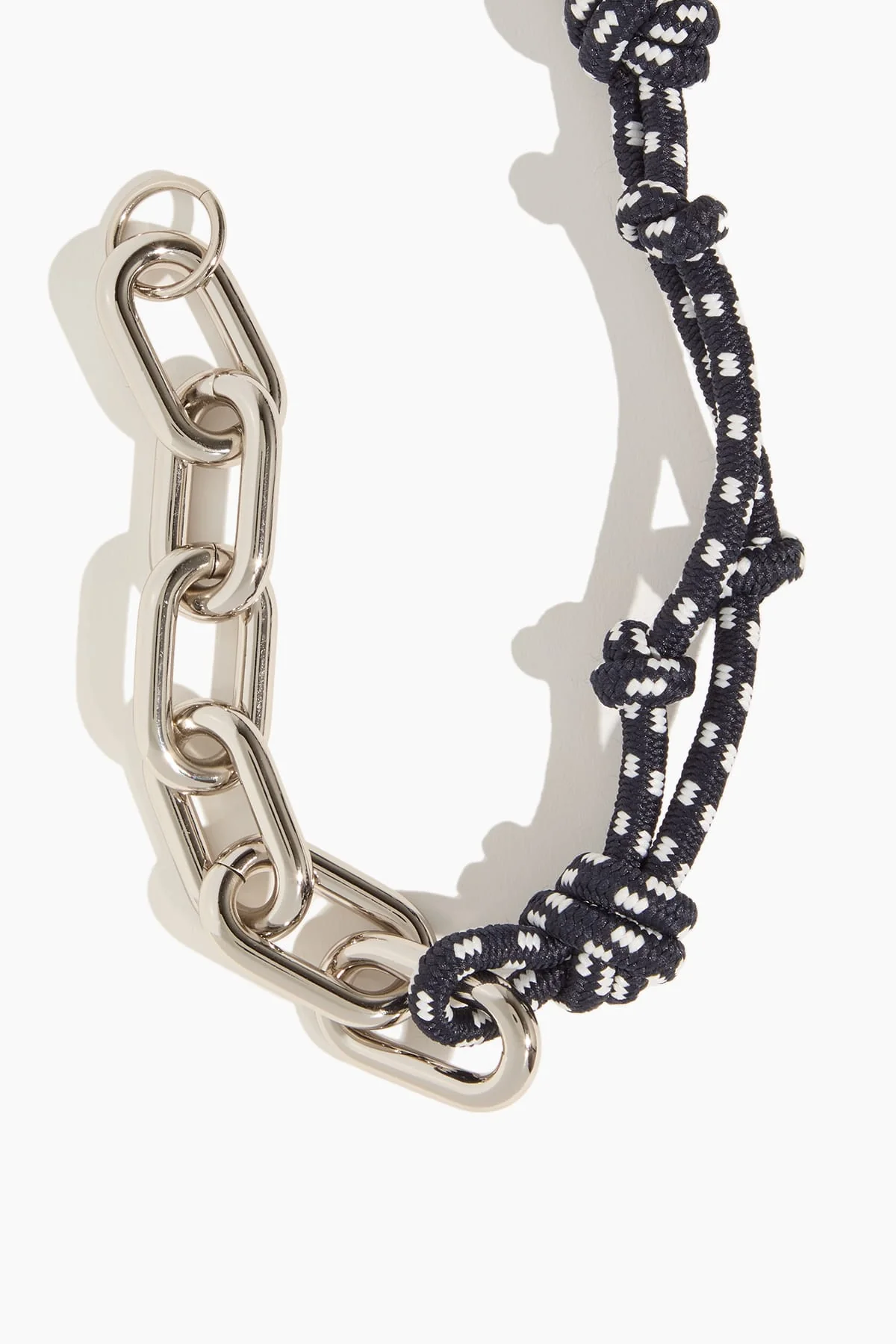 Rope and Chain Necklace in Blue White