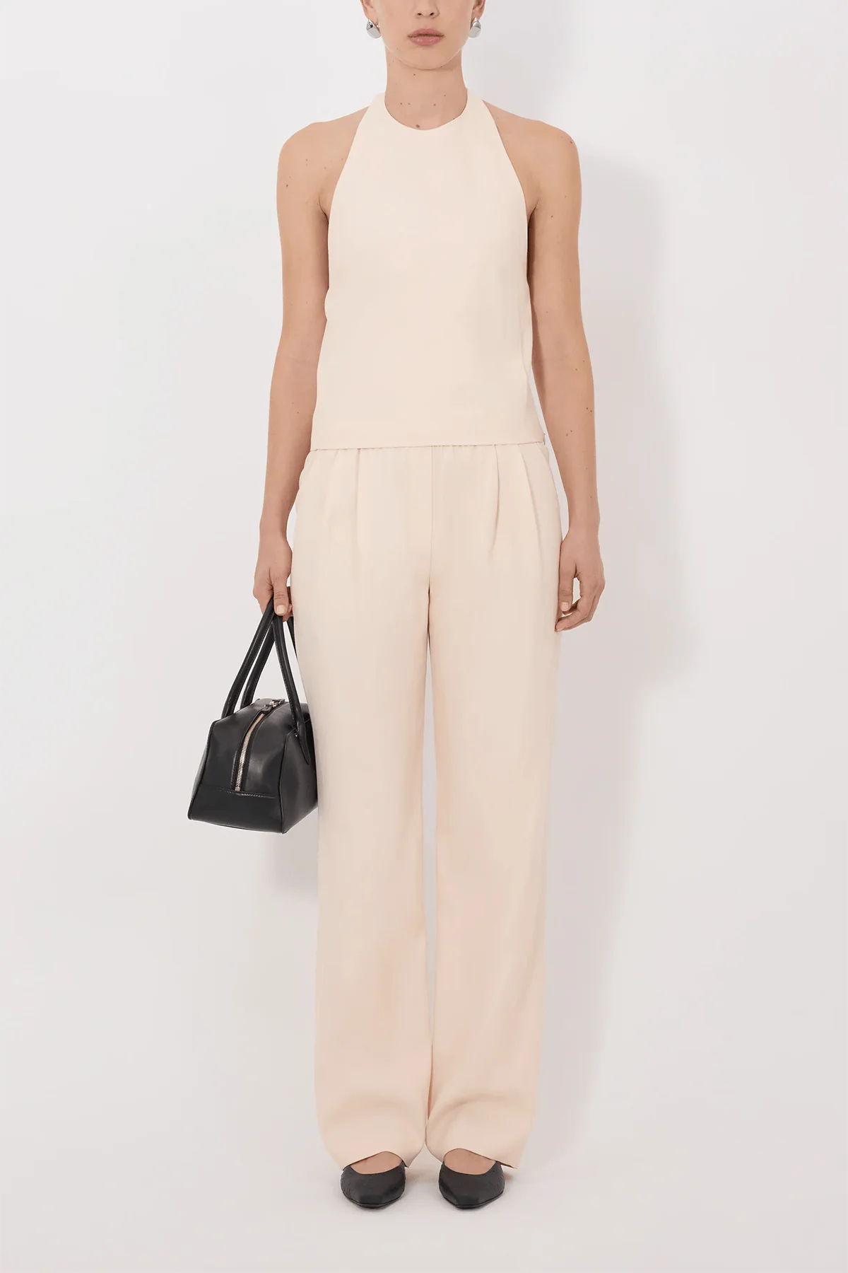 Sami Backless Halter Top in Cream Rose - Image 2