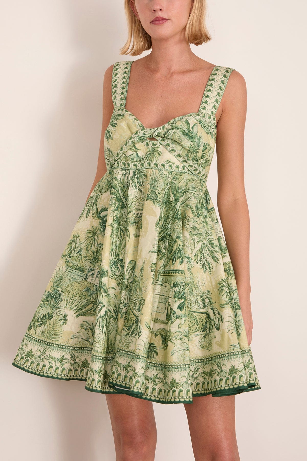 Sara Mini Twist Sundress in Green - Image 3
