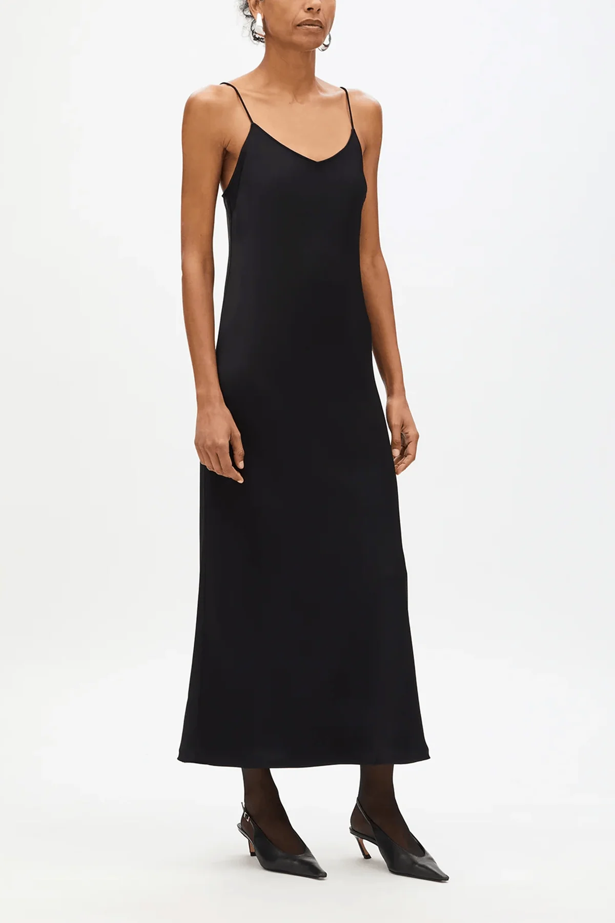Satin Gown in Black - Image 3