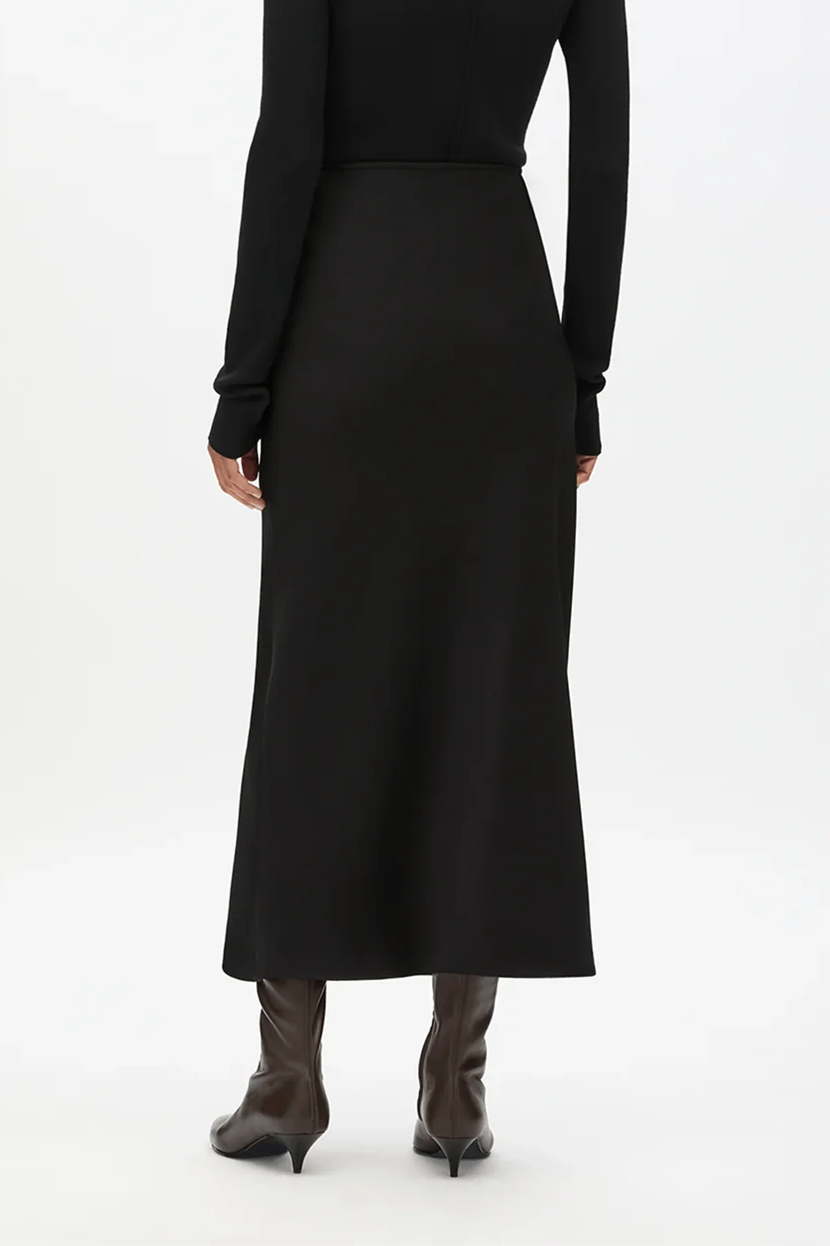 Satin Skirt in Black - Image 4