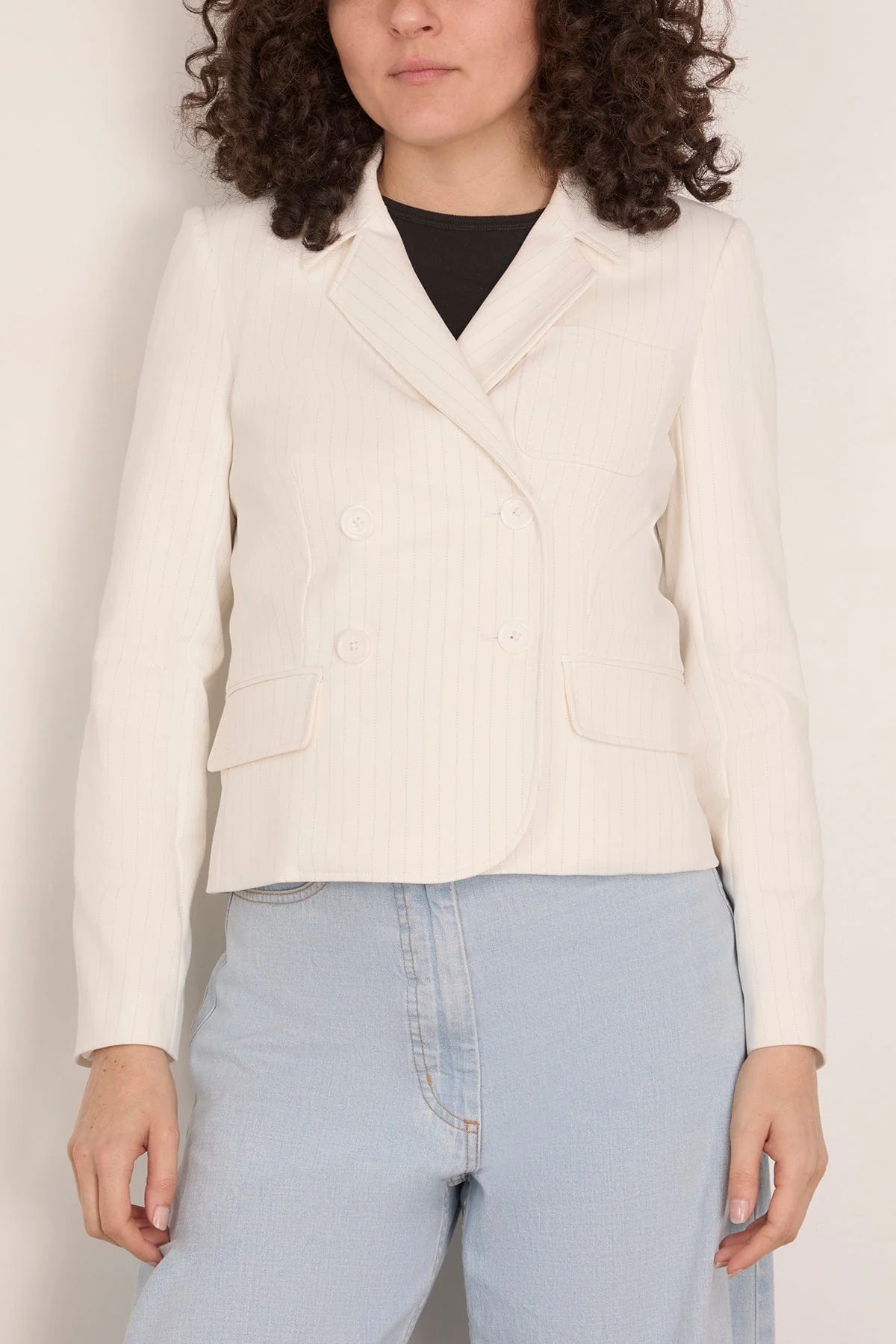 Schoolboy Blazer in White/Black - Image 3