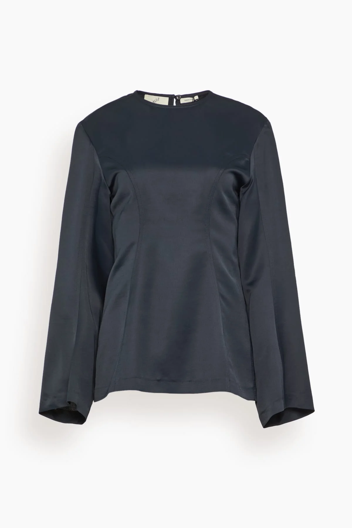 Sculpted Satin Blouse in Black