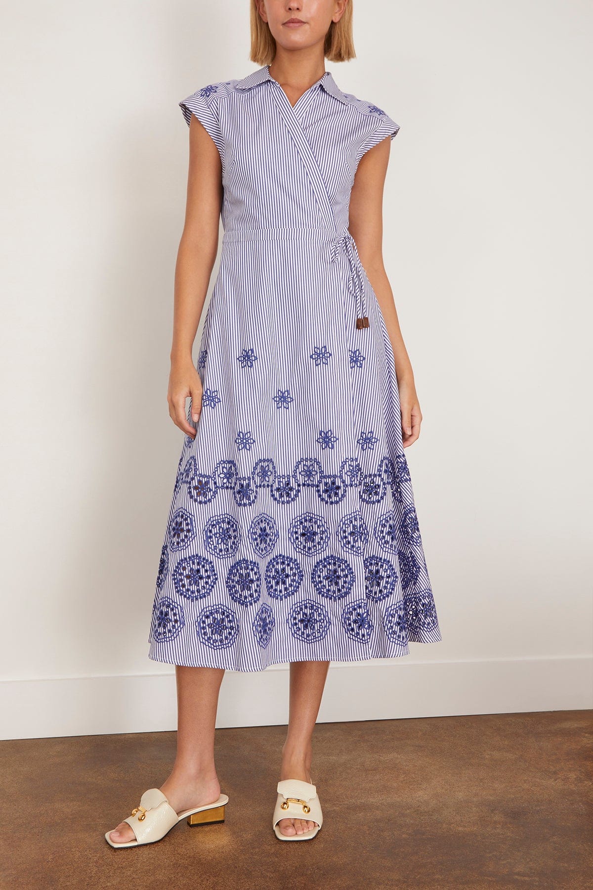 Shivon Dress in Blue/Optic White - Image 3