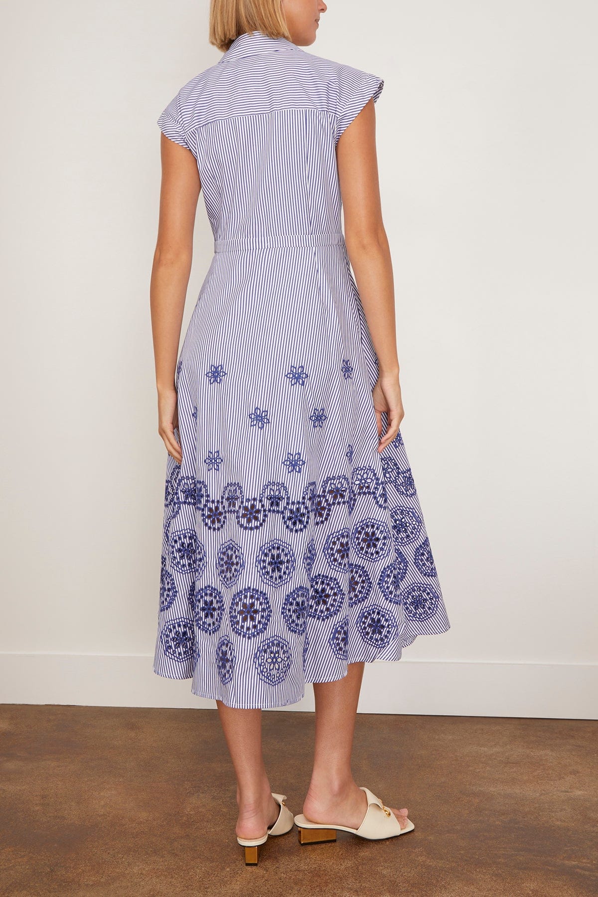 Shivon Dress in Blue/Optic White - Image 4