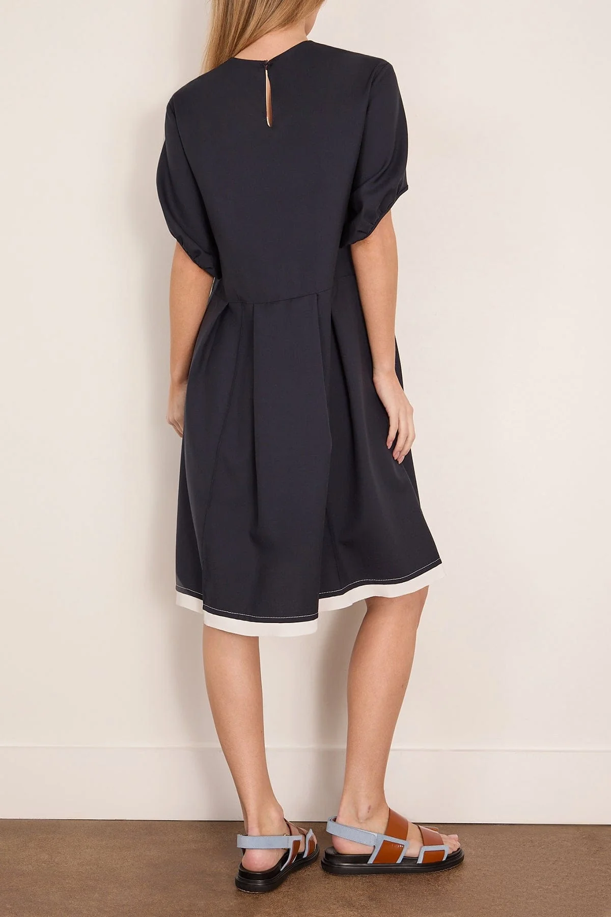 Short Sleeve Dress in Blue/Black - Image 4