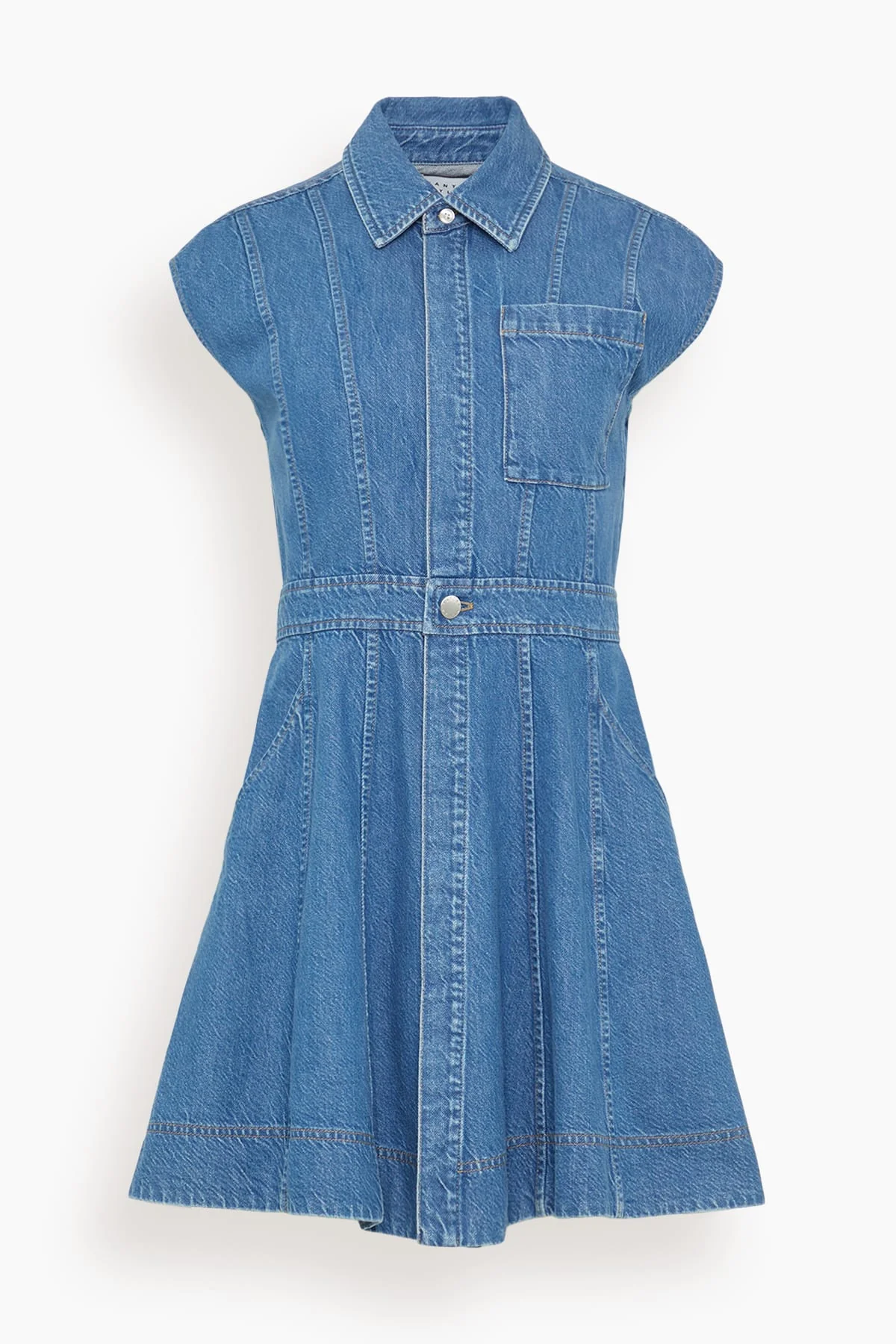 Short Sleeve Hailey Dress in Medium Indigo Blue