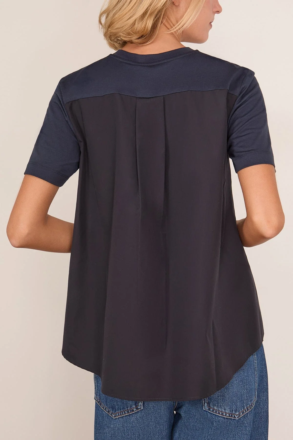 Short Sleeve Pocket Tee in Blue/Black - Image 4