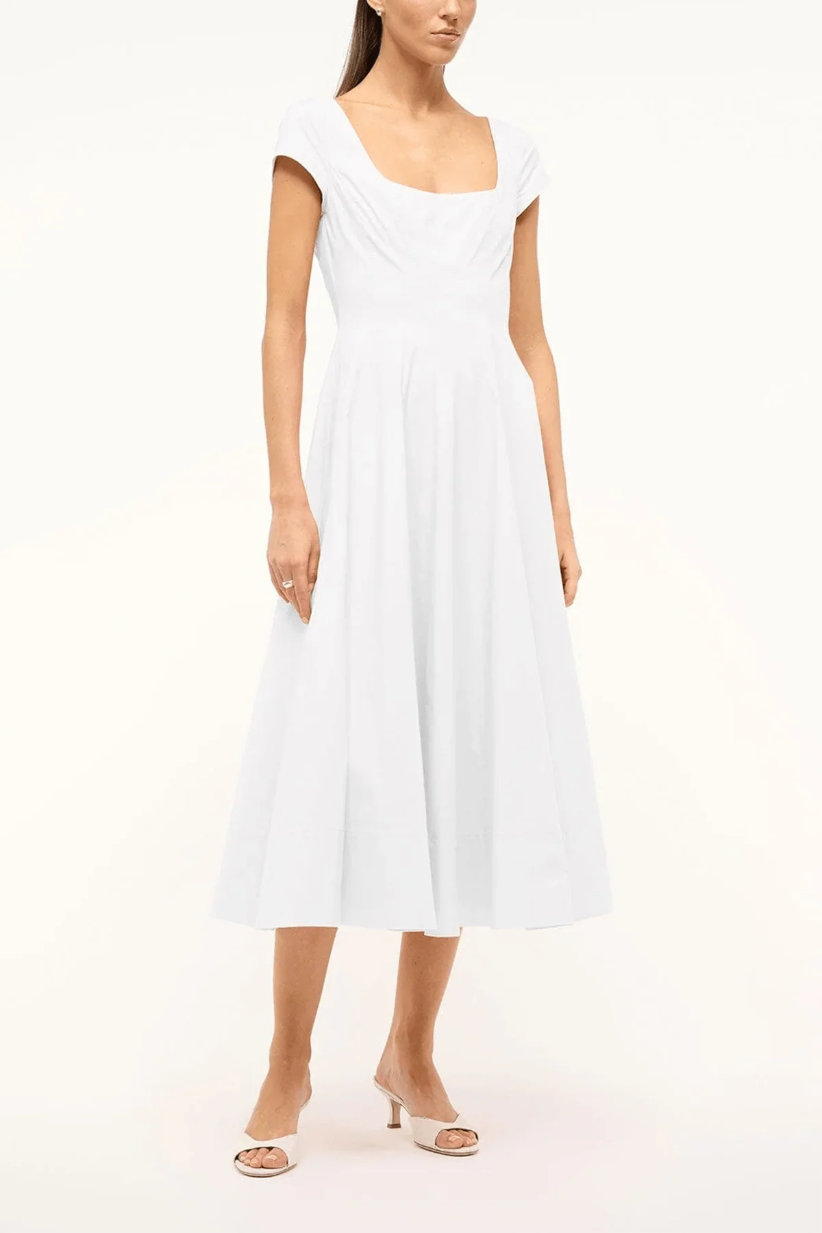 Short Sleeve Wells Dress in White - Image 2