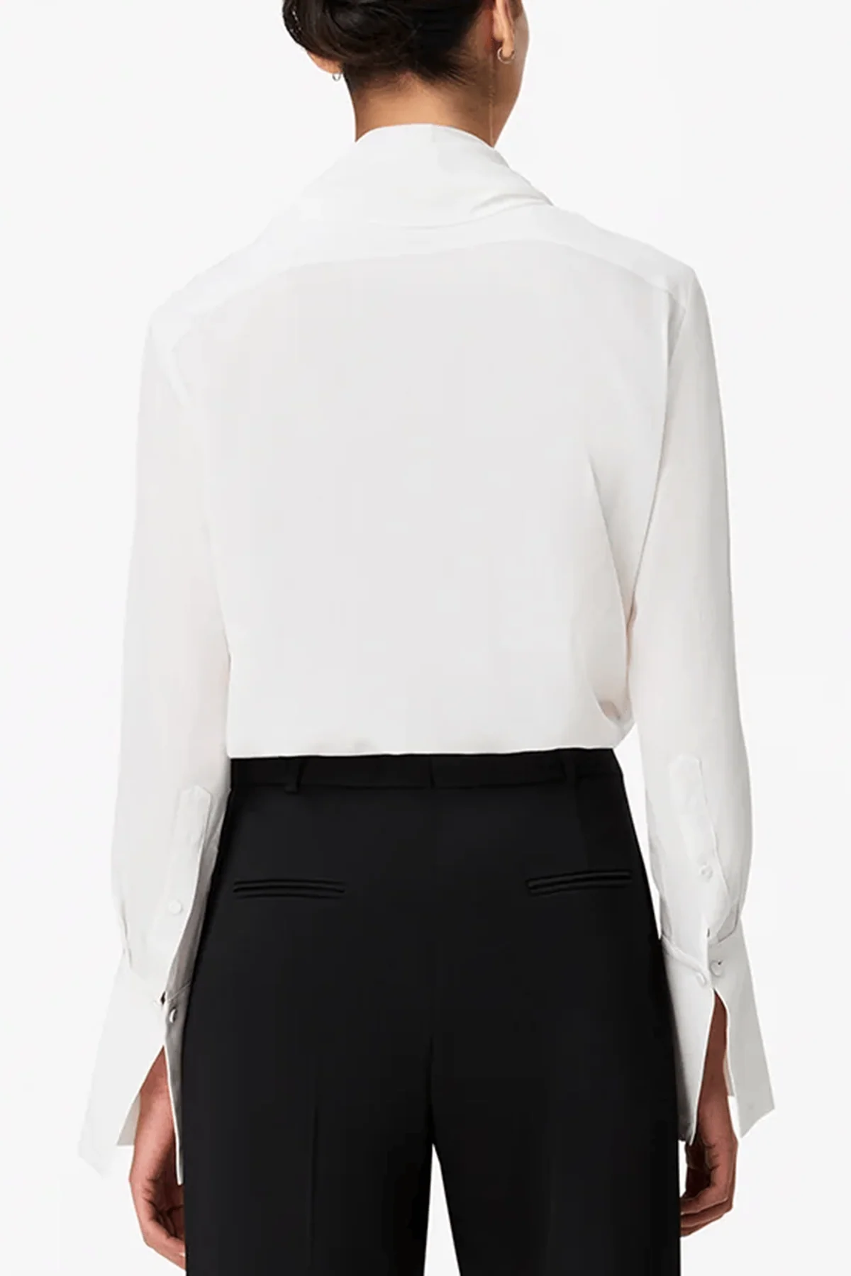 Signature Bow Blouse in Off White - Image 4