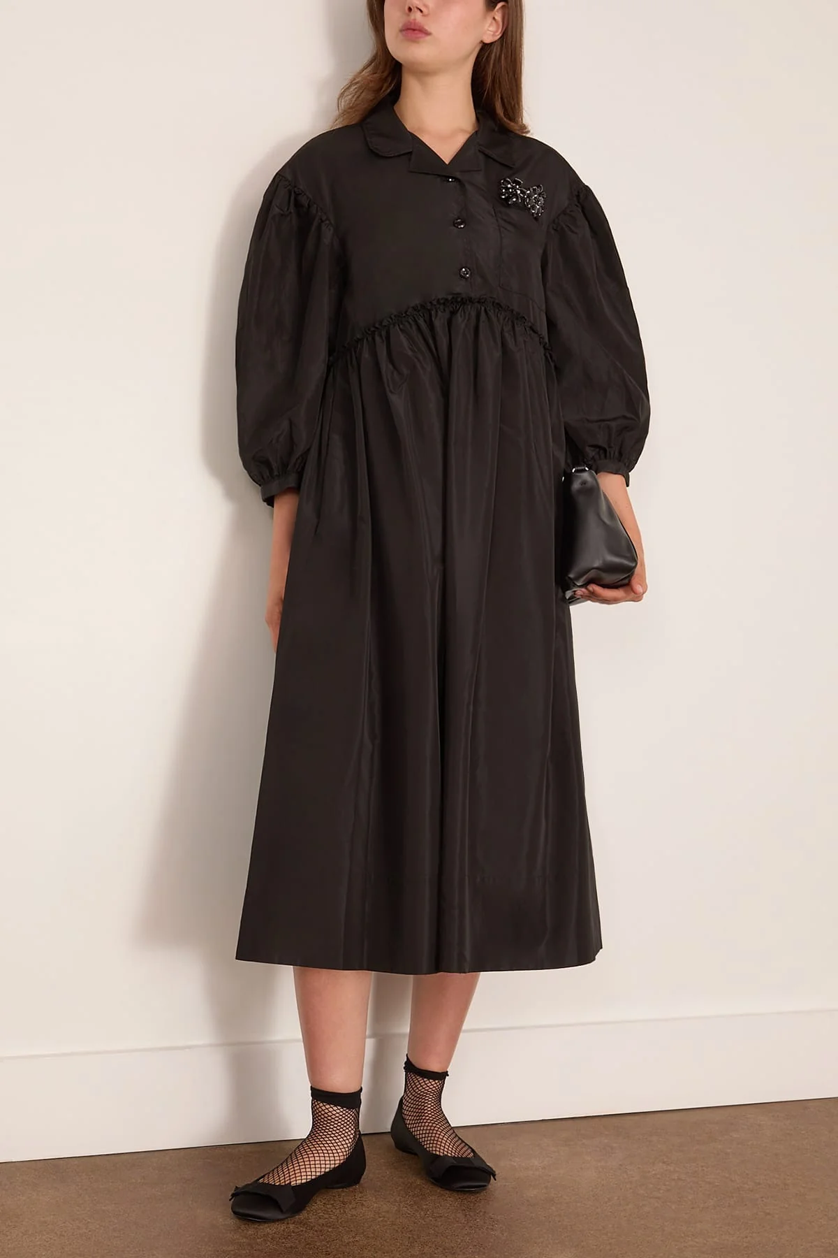 Signature Smock Shirt Dress in Black/Jet - Image 2