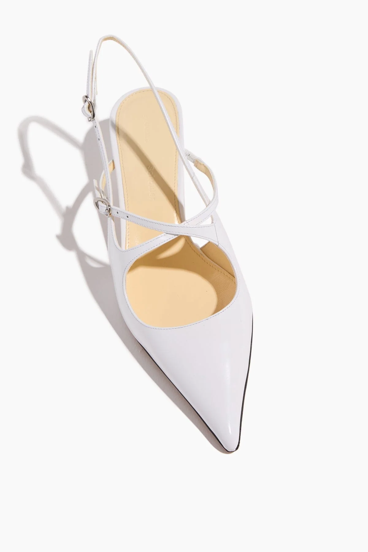 Slash Crossover Slingback Pumps in White - Image 4