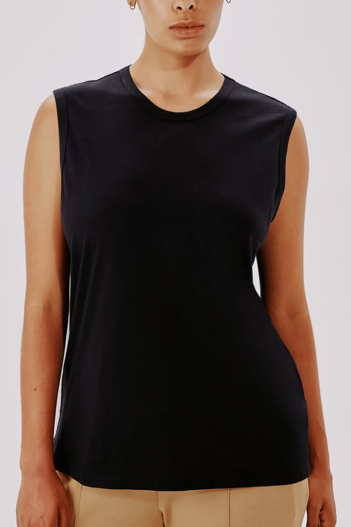 Sleeveless Tee in Black - Image 3