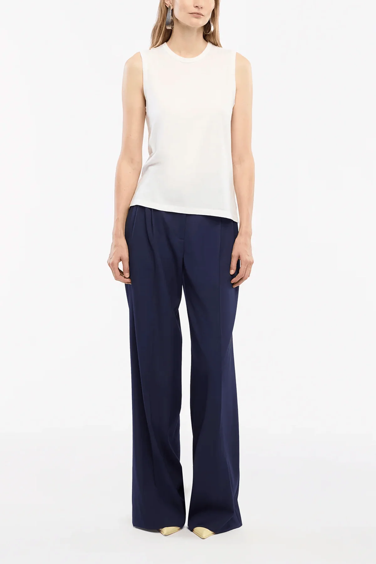 Sleeveless Tee in White - Image 2
