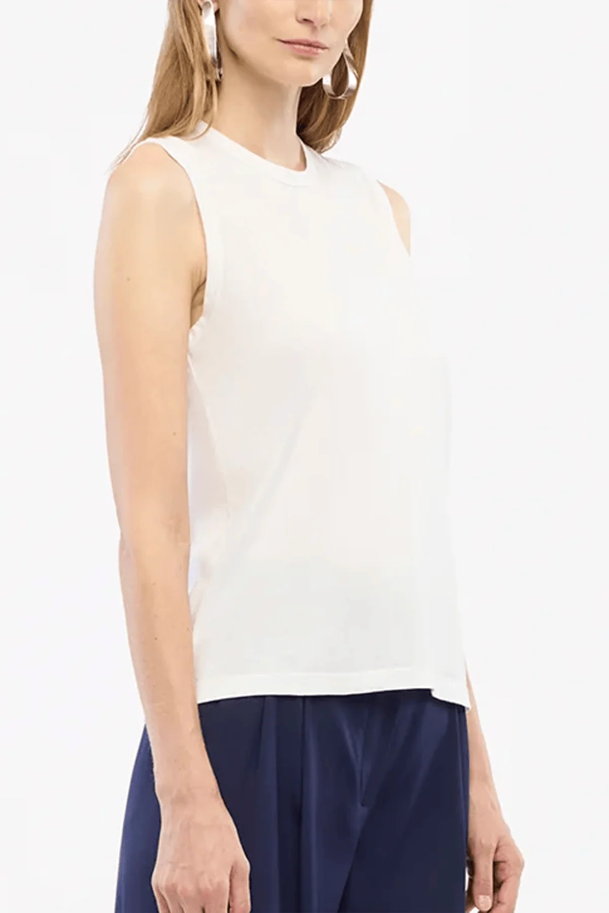 Sleeveless Tee in White - Image 3